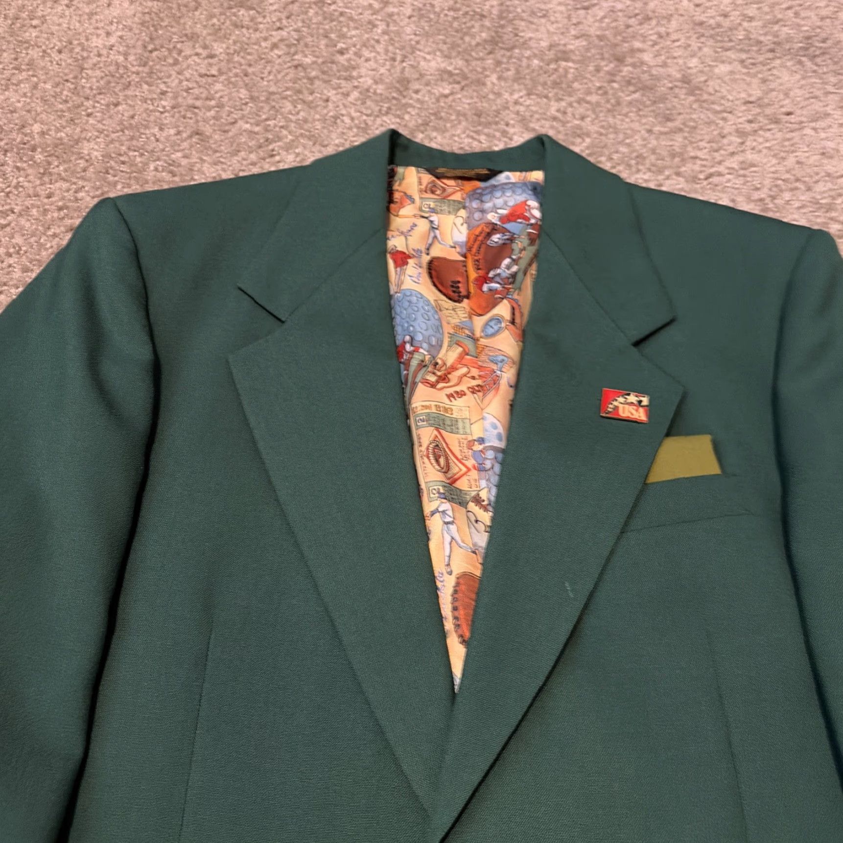 Vintage VINTAGE Palm Beach Blazer Of Champions Green Masters Blazer Jacket 42R Men's Green 2 Piece Beach Regular Mens Size 42R - 5 Thumbnail