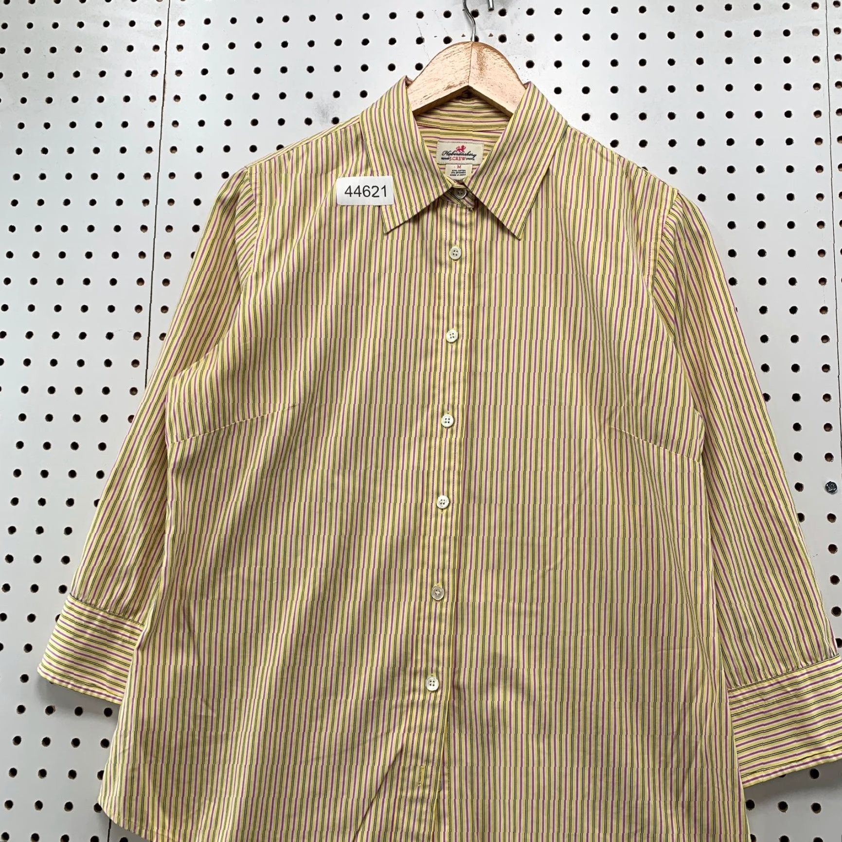 J.Crew J Crew Button Down Shirt Womens Medium Yellow Purple Striped Haberdashery Size M / US 6-8 / IT 42-44 - 2 Thumbnail