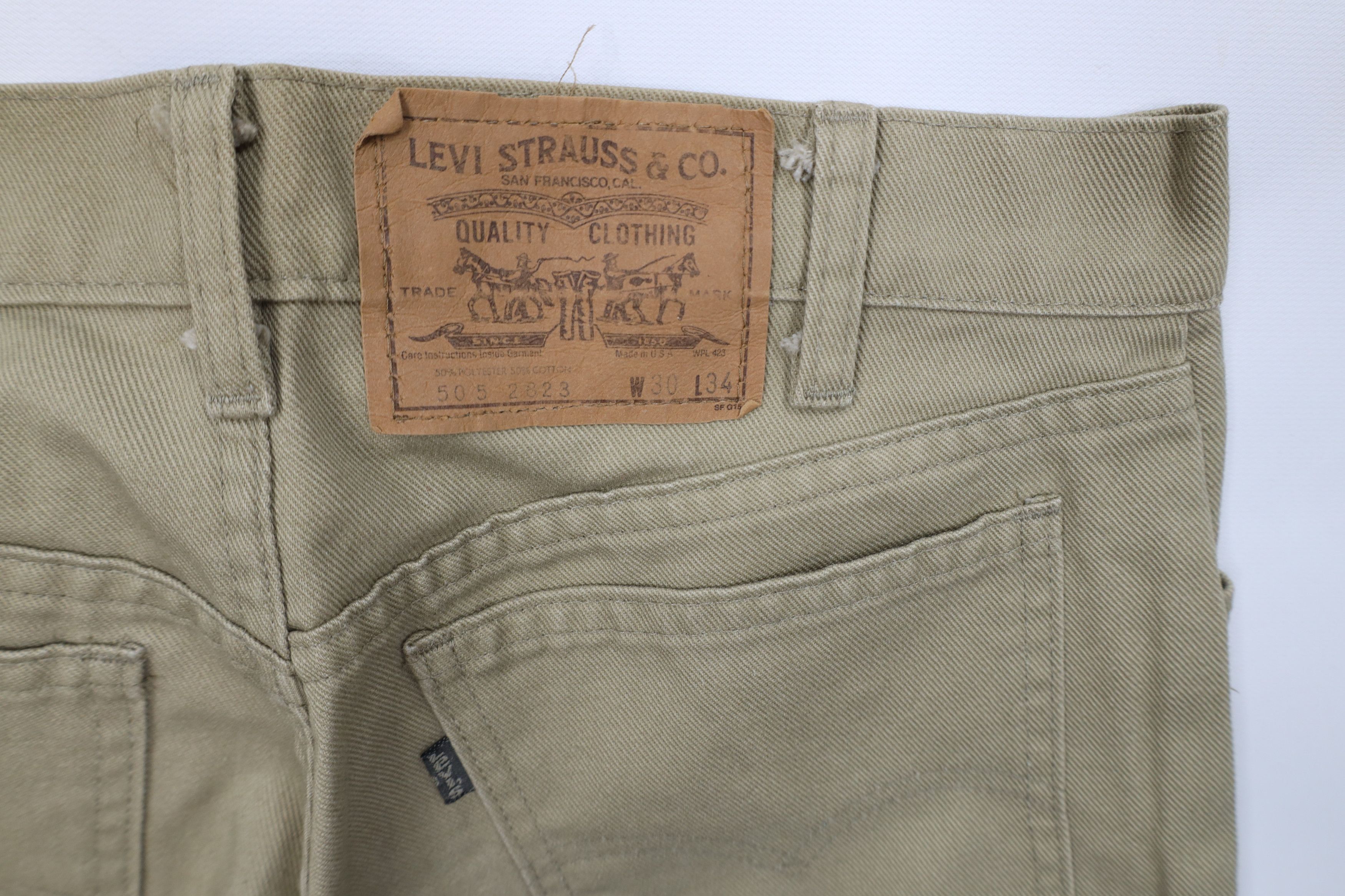Levi's Vintage 80s Levis 505 Regular Straight Leg Jeans Beige USA Size US 30 / EU 46 - 12 Thumbnail