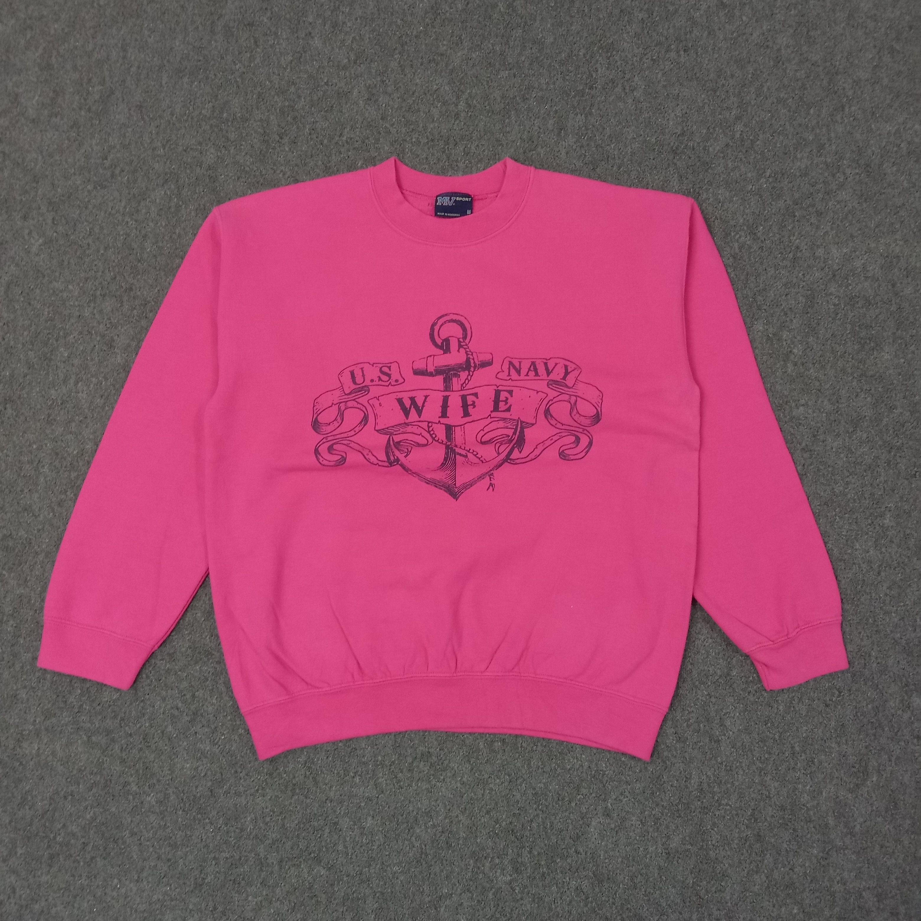 Vintage U.S Wife Navy Wife American Military Sweatshirt C226N13 Size US M / EU 48-50 / 2 - 1 Thumbnail