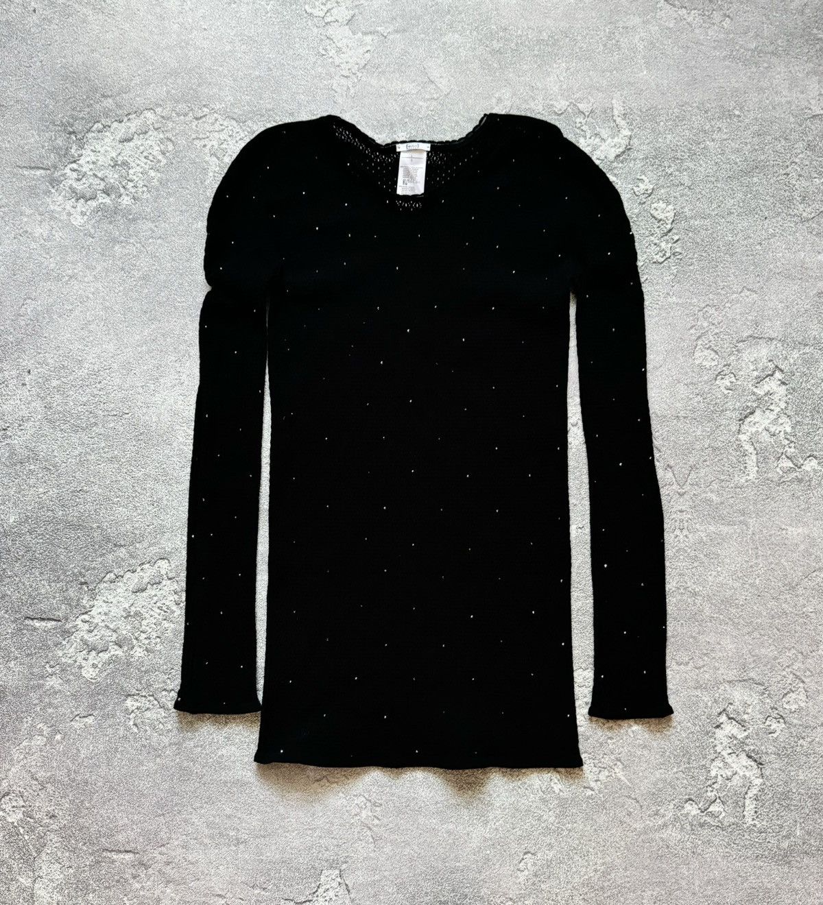 Designer × Wolford Wolford L mini mesh dress black long sleeve rhinestones Size L / US 10 / IT 46 - 5 Thumbnail