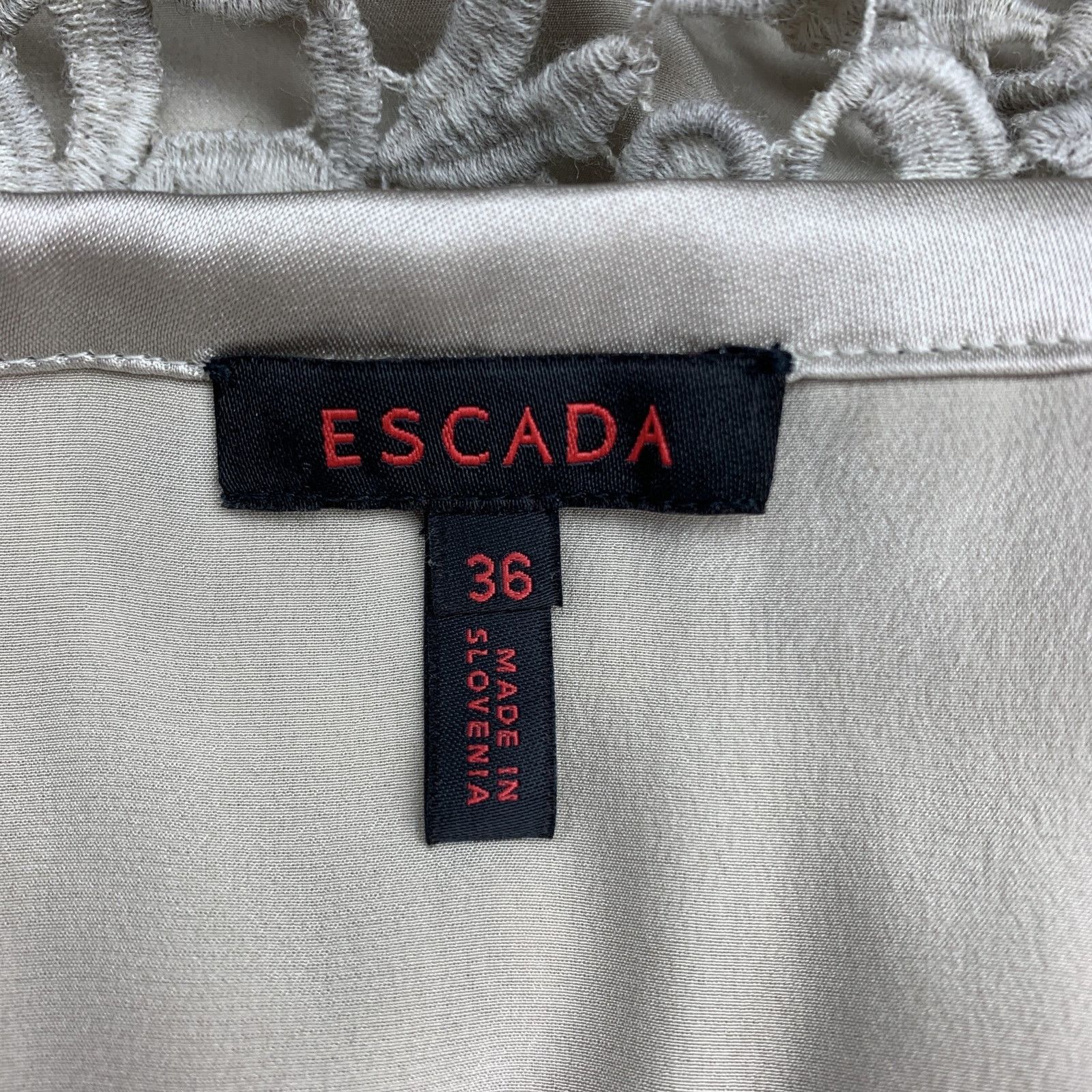 Escada ESCADA Size 8 Taupe Wool Blend Lace A Line Skirt Size 30" / US 8 / IT 44 - 4 Thumbnail