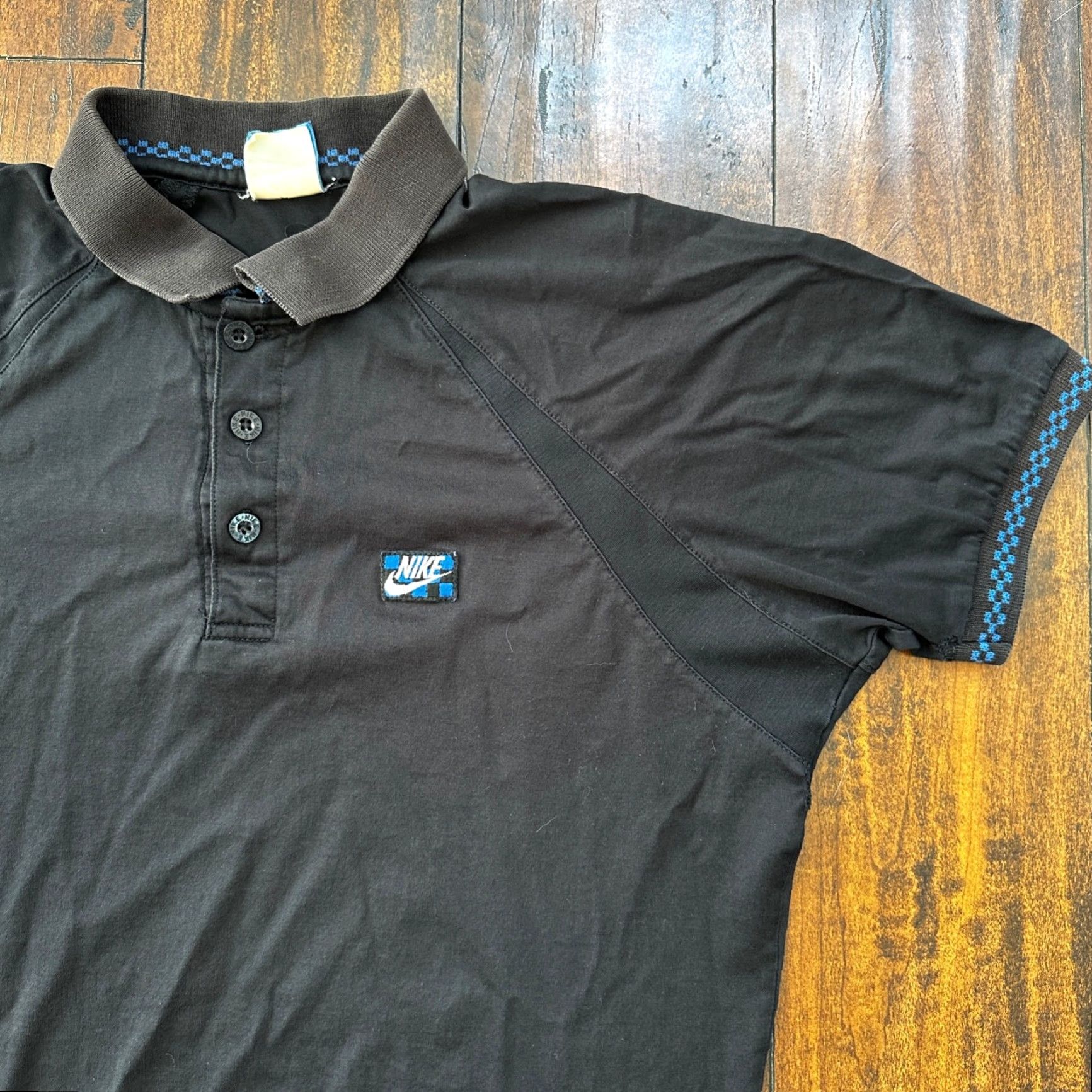 Nike Nike John McEnroe Checkerboard Polo Shirt - Vintage Tennis Shirt L Black Mens Size US L / EU 52-54 / 3 - 2 Thumbnail
