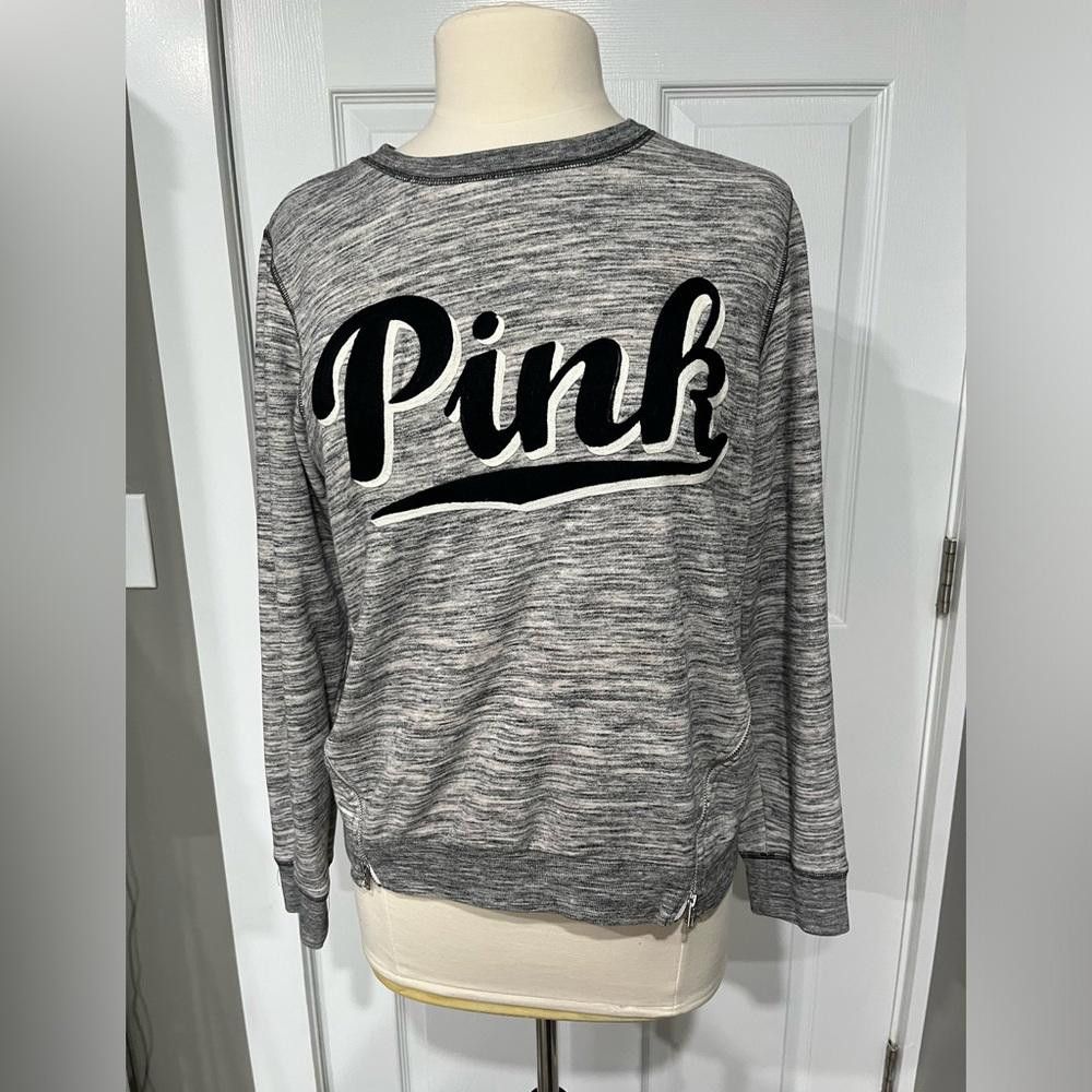 Designer Victoria's Secret PINK Fleece Crew Sweatshirt Logo Size S / US 4 / IT 40 - 1 Thumbnail