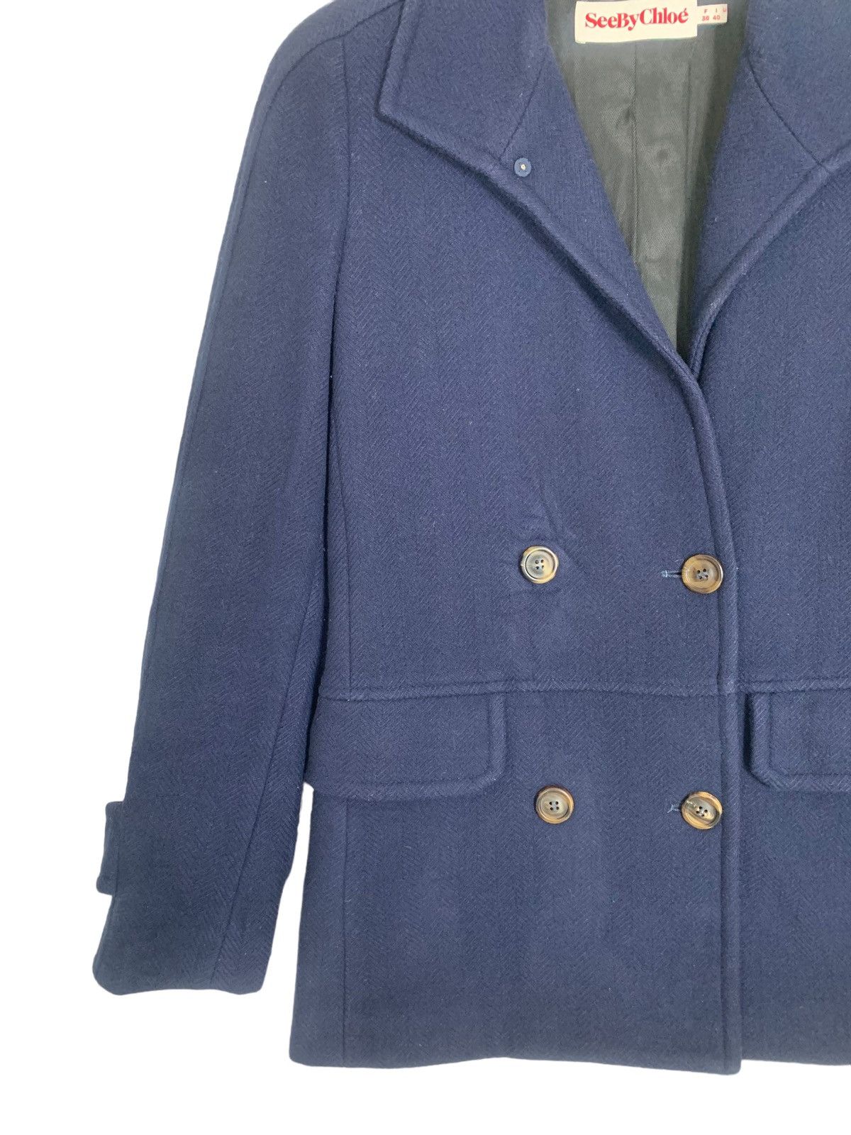 Designer × See by Chloe See By Chloe Designer Made In Italy Blazer Coat Haringbone Size S / US 4 / IT 40 - 4 Thumbnail