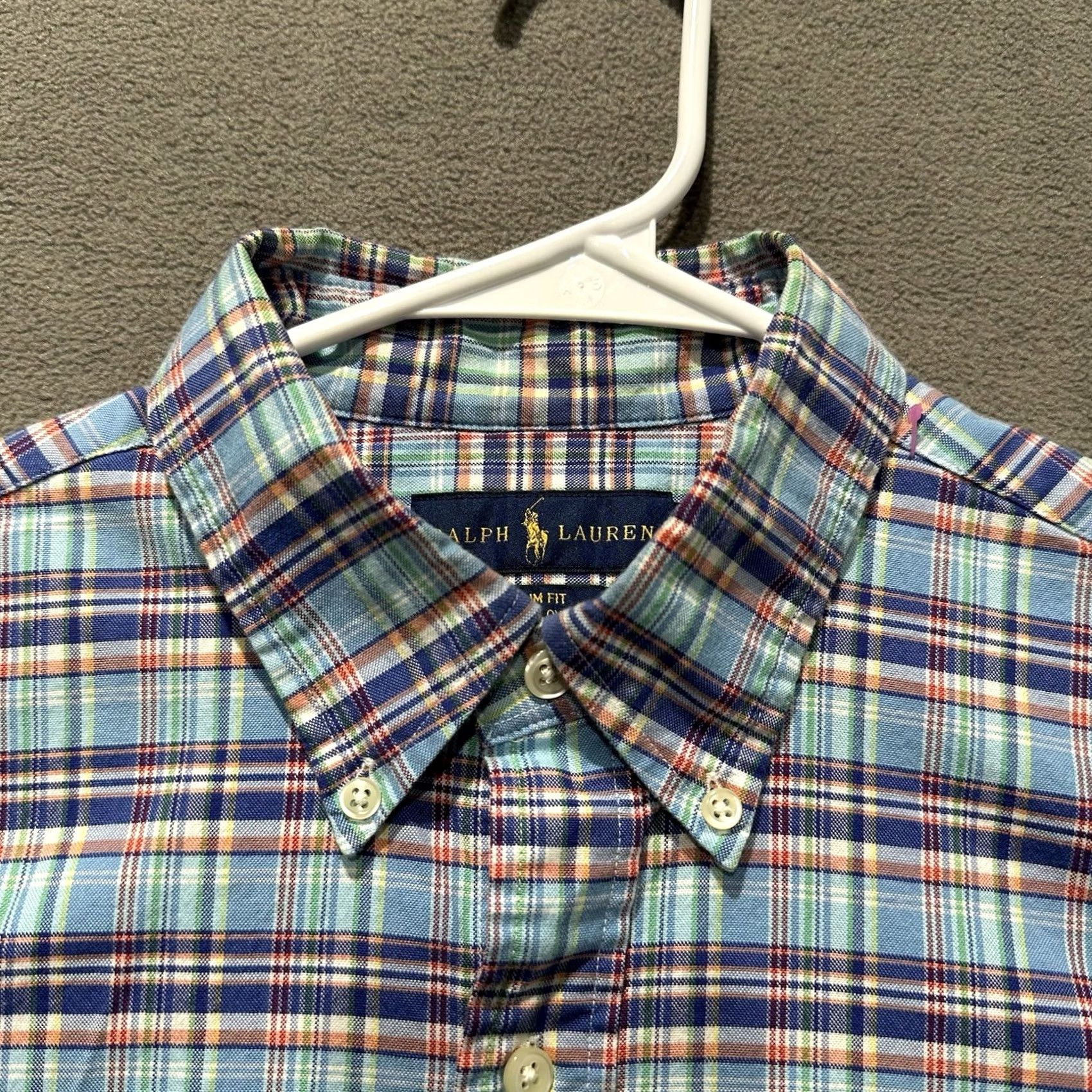 Ralph Lauren Ralph Lauren Shirt Mens M Light Blue Plaid Slim Fit Stretch Oxford Long Sleeve Size US M / EU 48-50 / 2 - 3 Thumbnail