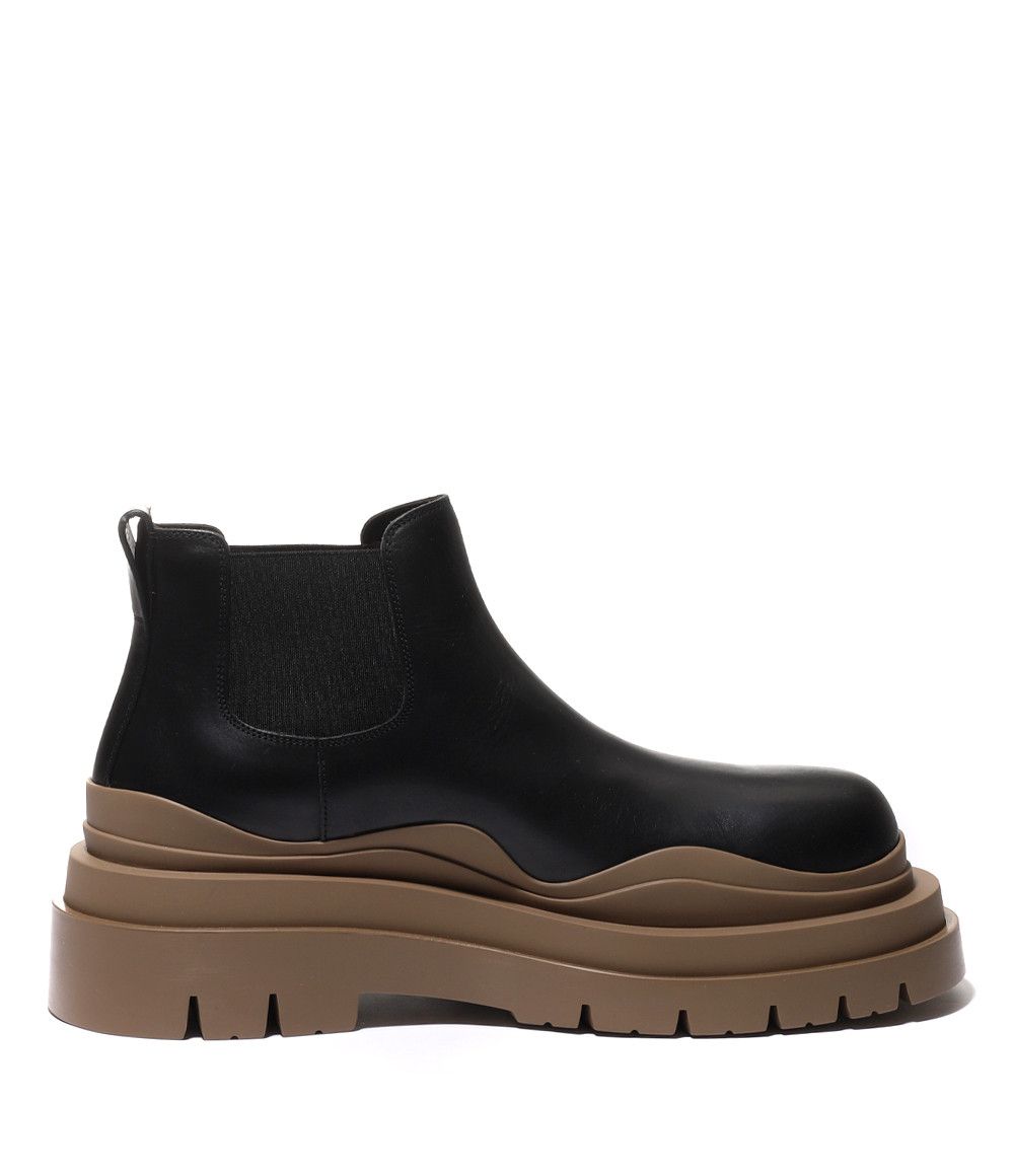 Bottega Veneta o1n1vont0924 Brown Sole Tire Ankle Chelsea Boot in Black Size US 12 / EU 45 - 1 Thumbnail