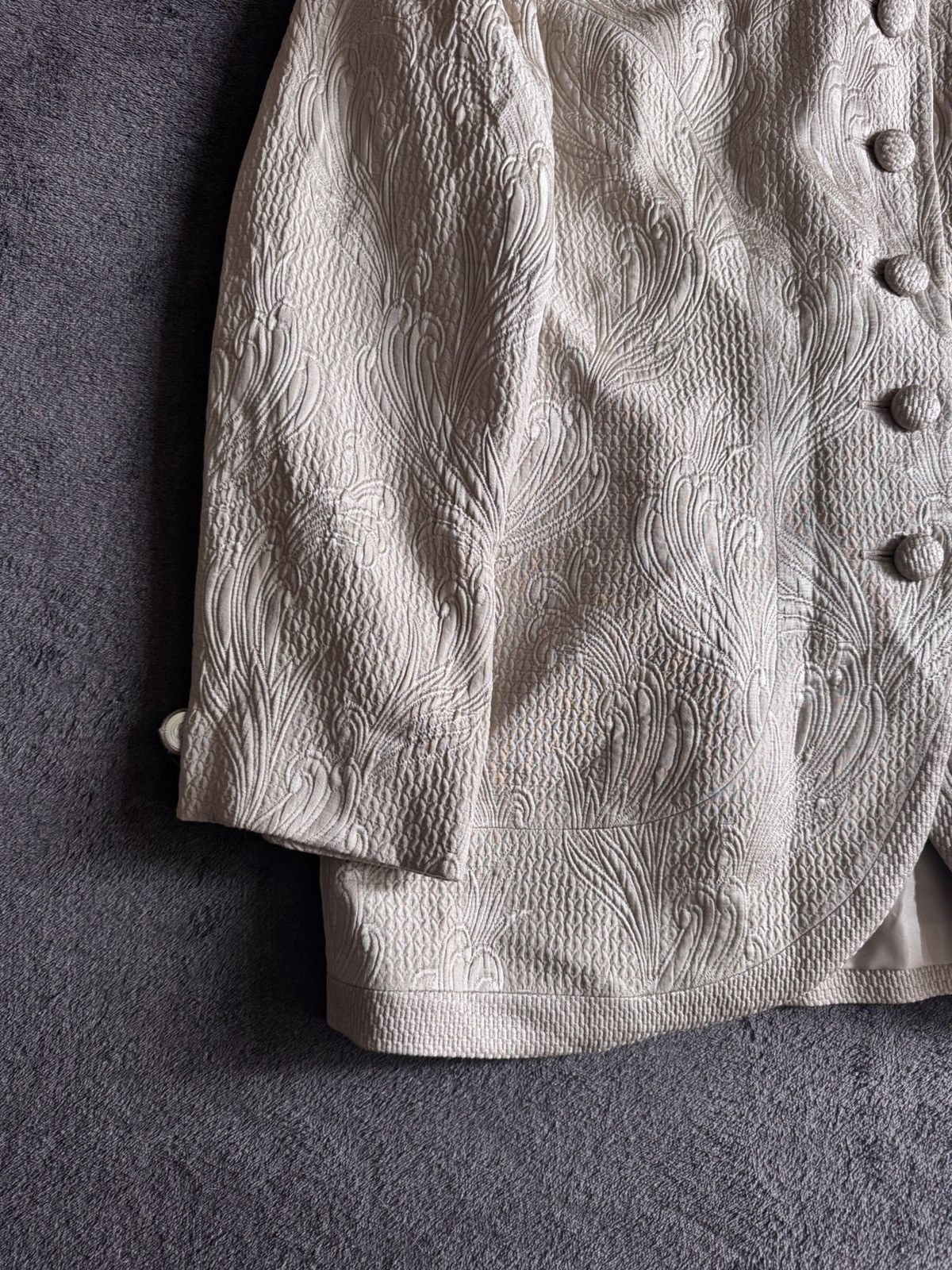 Christian Dior Monsieur Christian Dior vintage woman's silk blazer rare archive Size L / US 10 / IT 46 - 3 Thumbnail