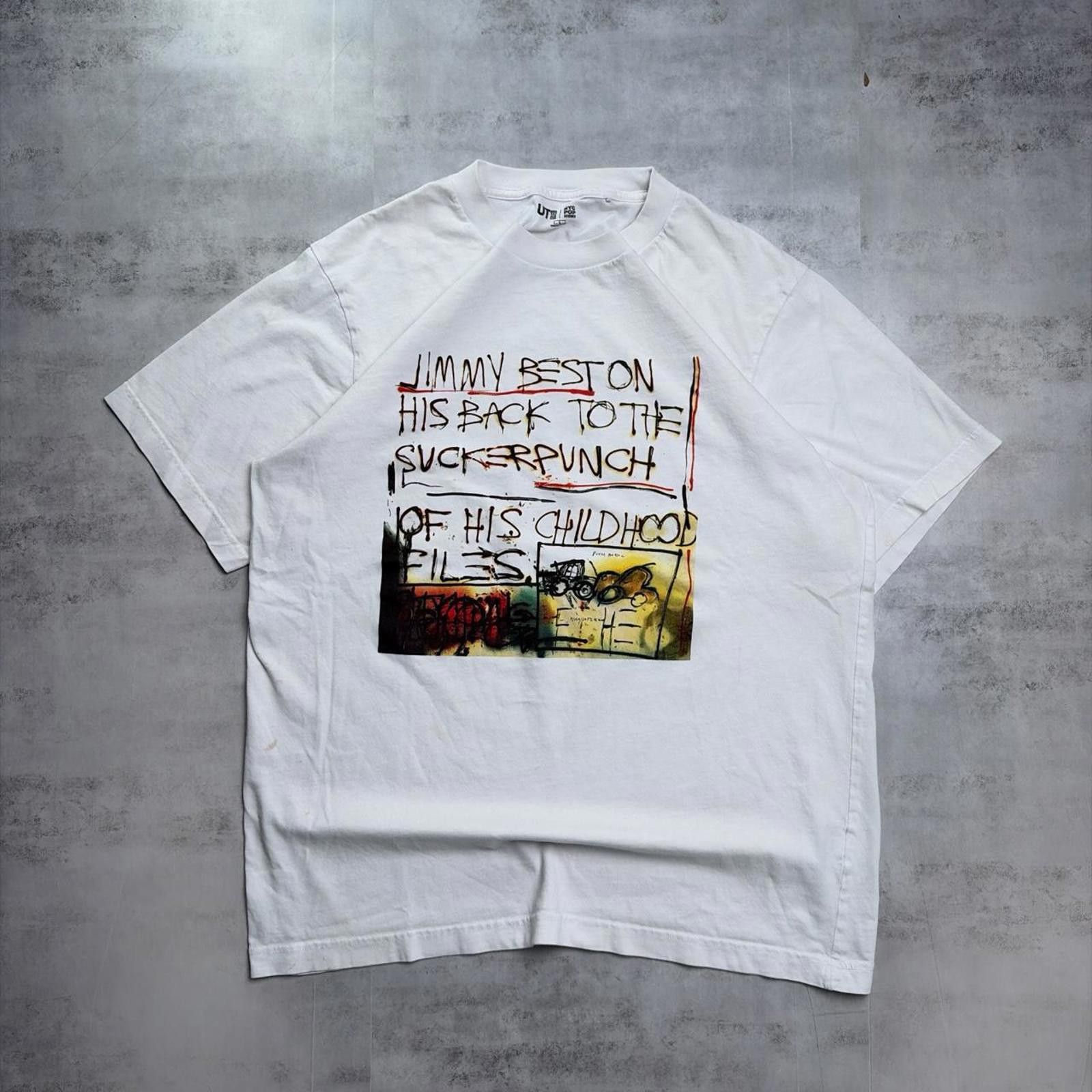 Uniqlo Y2K White Uniqlo UT Graphic Jean-Michel Basquiat Art T-Shirt Size US L / EU 52-54 / 3 - 1 Thumbnail