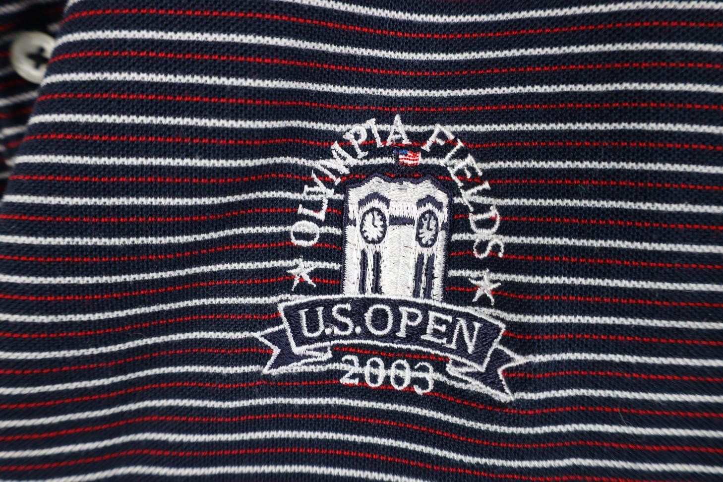 Vintage Vintage Y2K 2003 US Open Olympia Fields Striped Polo Shirt Size US L / EU 52-54 / 3 - 4 Thumbnail