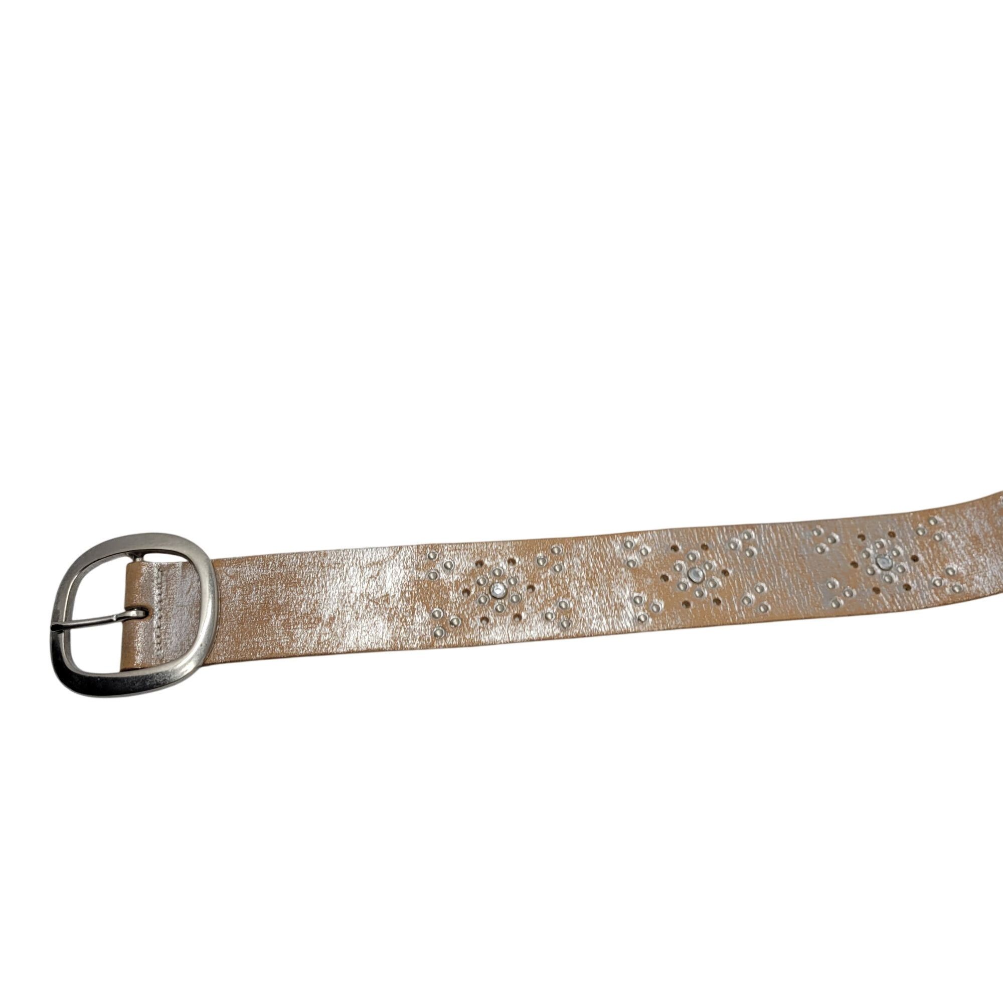 Aeropostale Aeropostale Western Studded Rhinestone Leather Belt Sz S Tan Size ONE SIZE - 7 Thumbnail