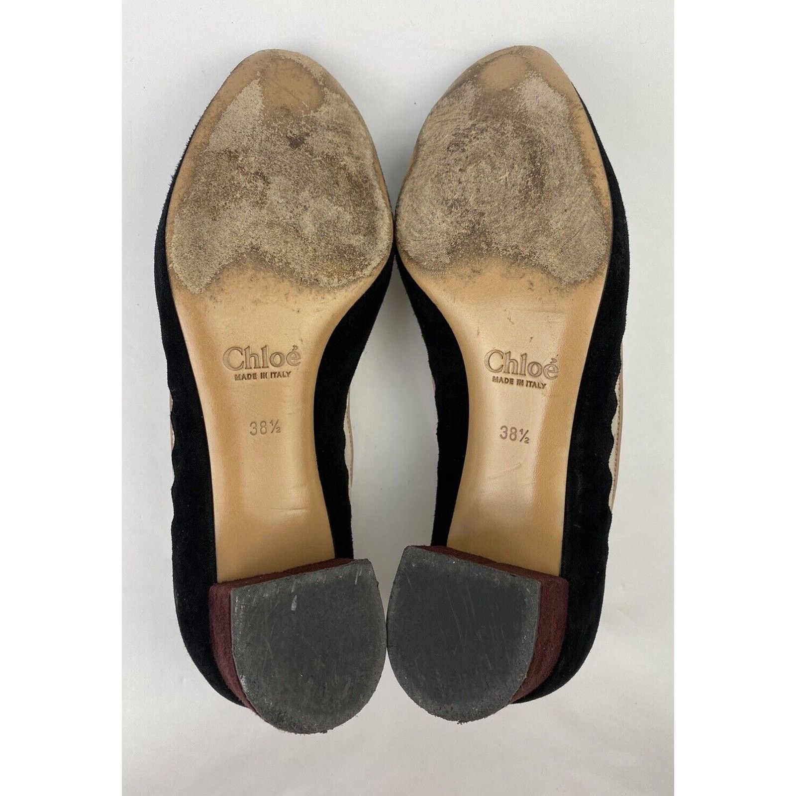 Chloe Chloe Suede Leather Mesh Black Burgundy Heel Pumps Size 38.5 Size US 8 / IT 38 - 9 Thumbnail