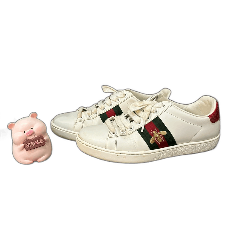 Gucci GUCCI Ace Bee Logo Low Top Sneakers Size US 5 / IT 35 - 1 Thumbnail