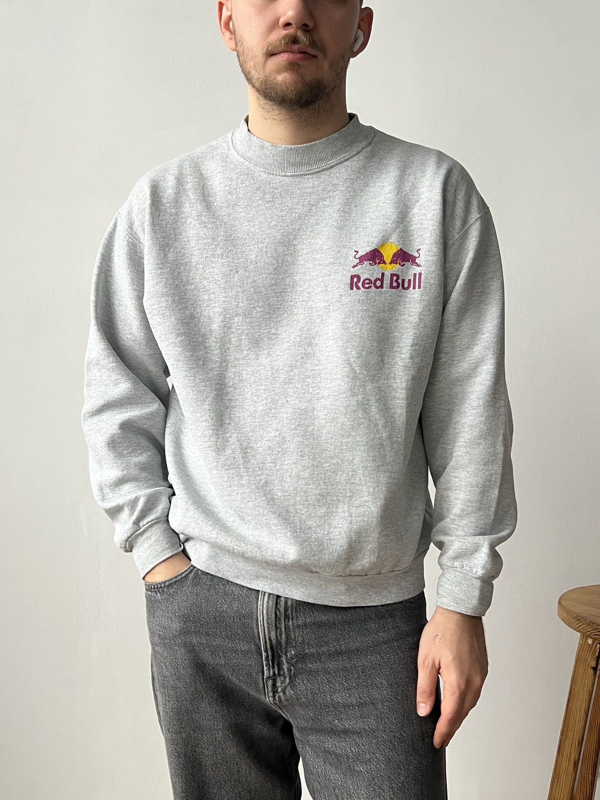 Red Bull Vintage Red Bull Big Logo Cotton Grey Sweatshirt Size M/L Size US M / EU 48-50 / 2 - 2 Thumbnail