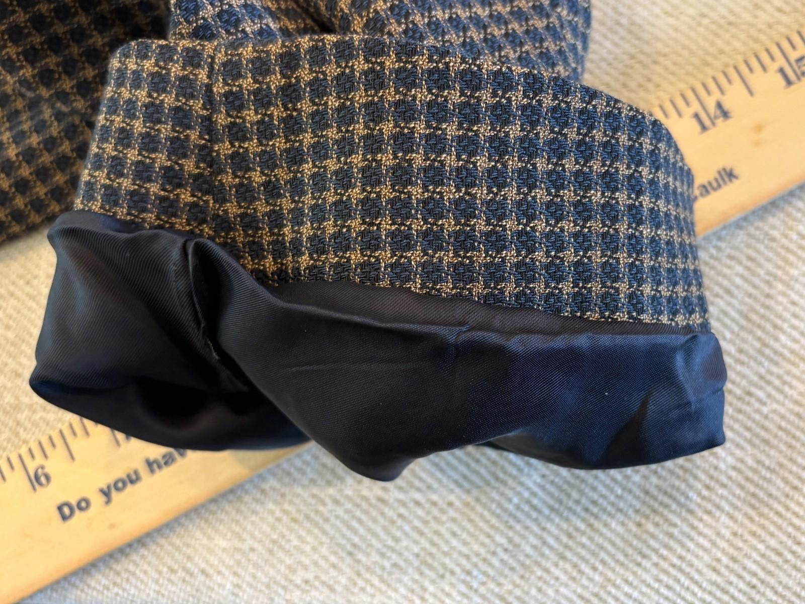 Canali Canali Proposta Sport Coat 48R Blue Tan Micro Check Wool Size 48R - 7 Thumbnail