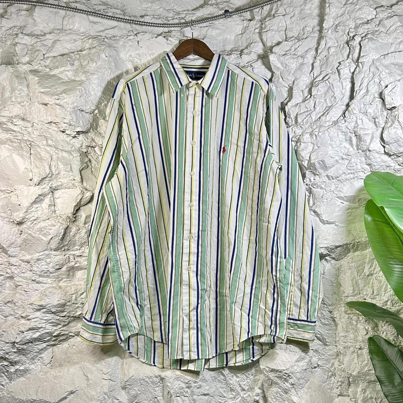 Polo Ralph Lauren 90’s Polo Ralph Lauren Classic Fit Striped Shirt Size XL Size US XL / EU 56 / 4 - 2 Thumbnail