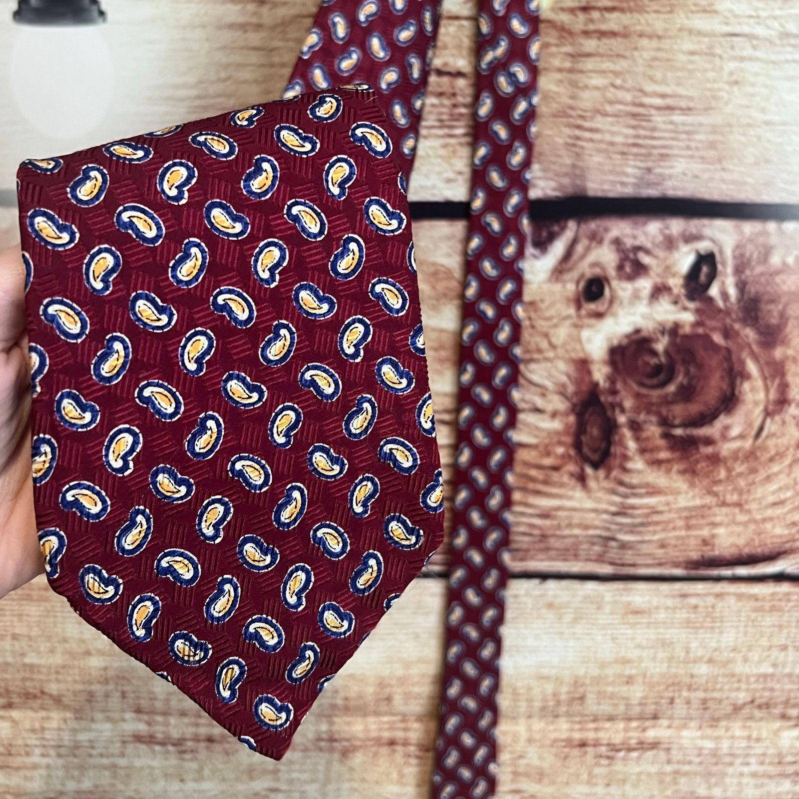 Polo Ralph Lauren Polo Ralph Lauren 100% Silk Neck Tie Handmade Paisley Red Size ONE SIZE - 1 Thumbnail
