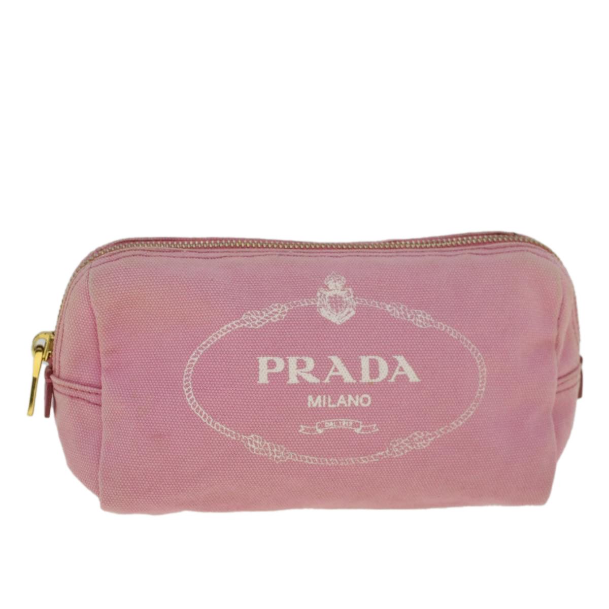 image of Prada Pouch Canvas Pink Auth Bs9661, Women's