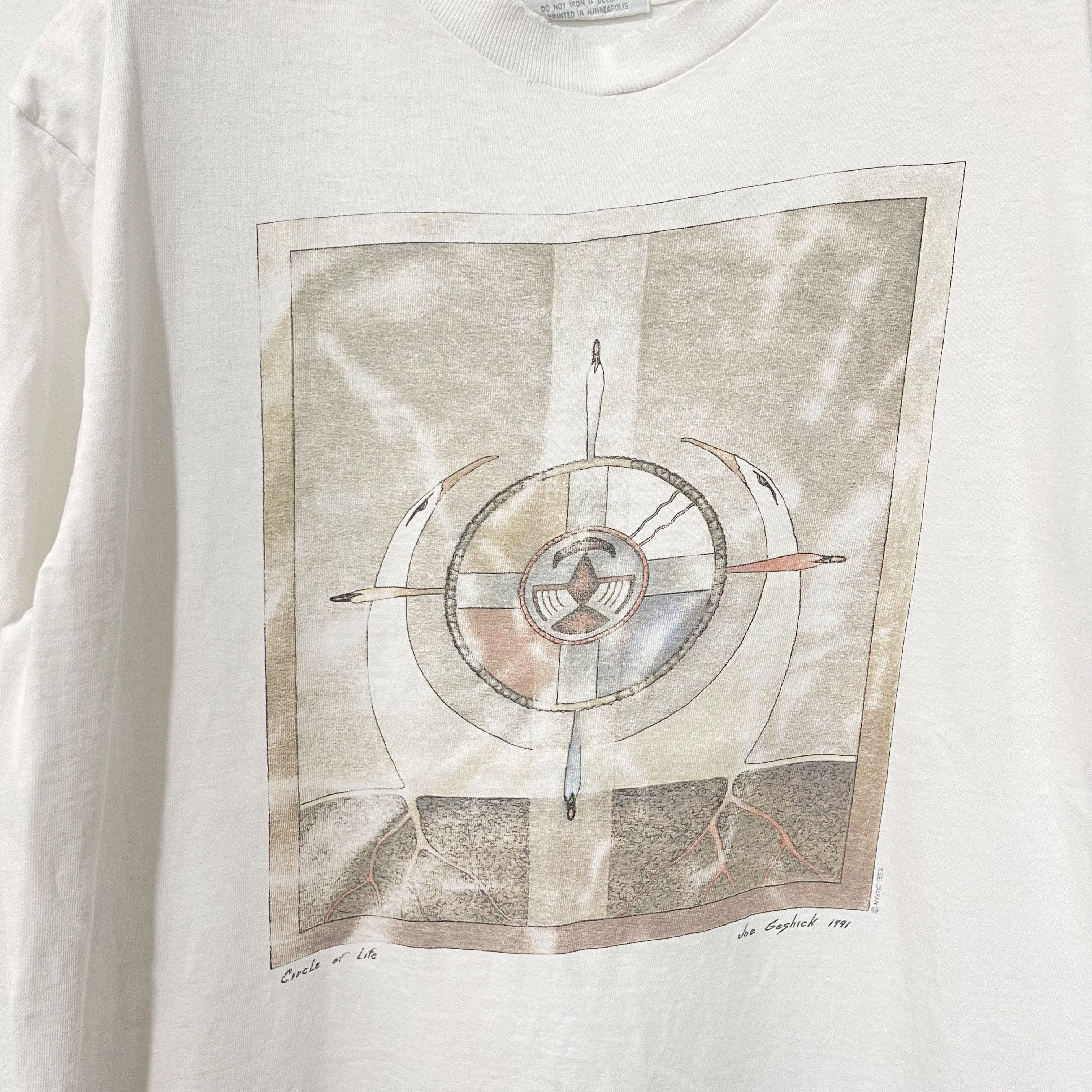 Vintage Vintage 90s Joe Geshick Circle of Life T-shirt Size US L / EU 52-54 / 3 - 2 Thumbnail