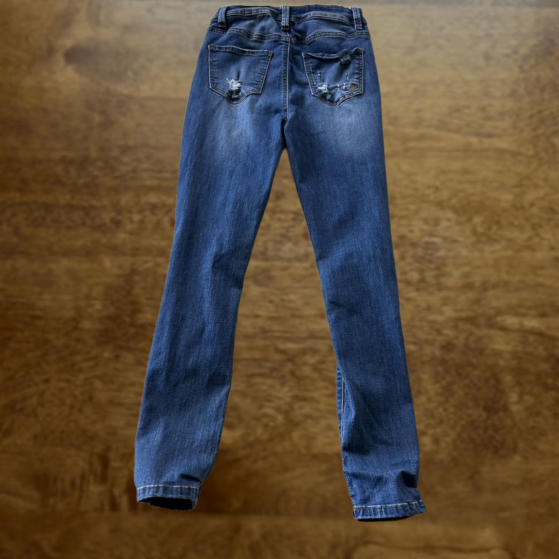 Denime Indigo Rein Jeans Womens 3 Medium Wash Blue Skinny Distressed Stretch Denim Size 26" / US 2 / IT 38 - 1 Thumbnail