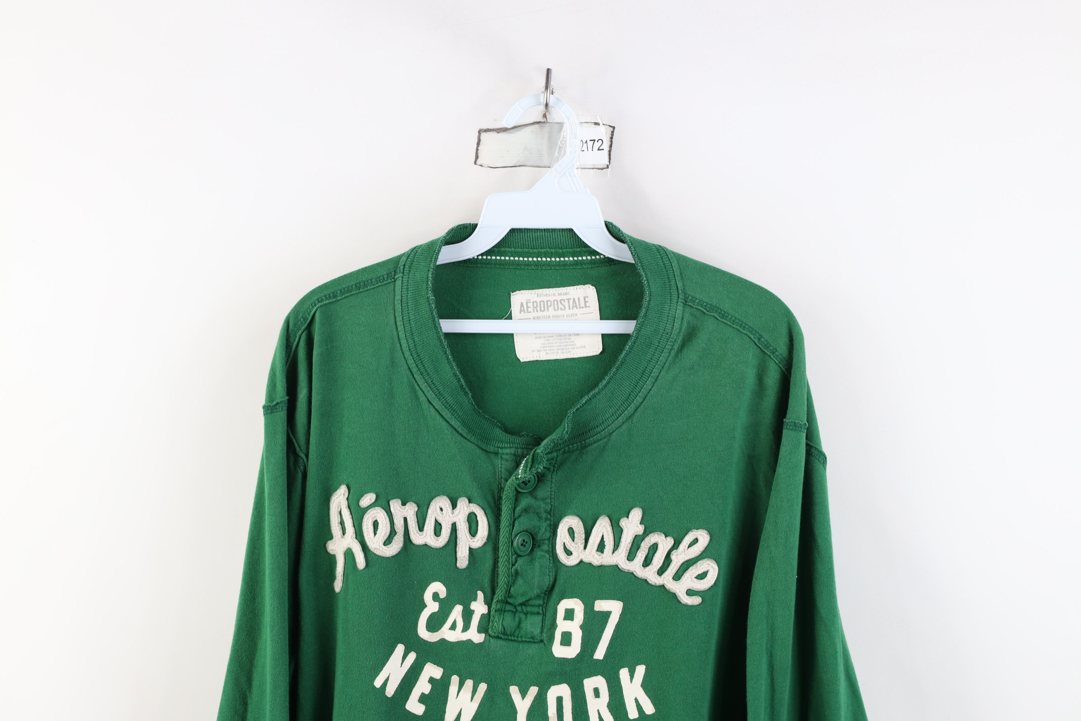 Vintage Y2K Aeropostale Thermal Long Sleeve Henley T-Shirt