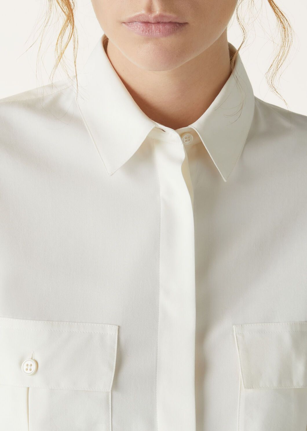 Loro Piana o1srvl11e0825 FAO4063 Cinzia Shirt in White Size S / US 4 / IT 40 - 3 Thumbnail