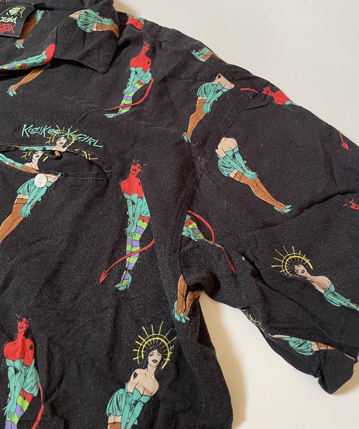 Hysteric Glamour TAX FREE 🇺🇸 X-girl x kozik printed flowy camp shirt Size US M / EU 48-50 / 2 - 7 Thumbnail