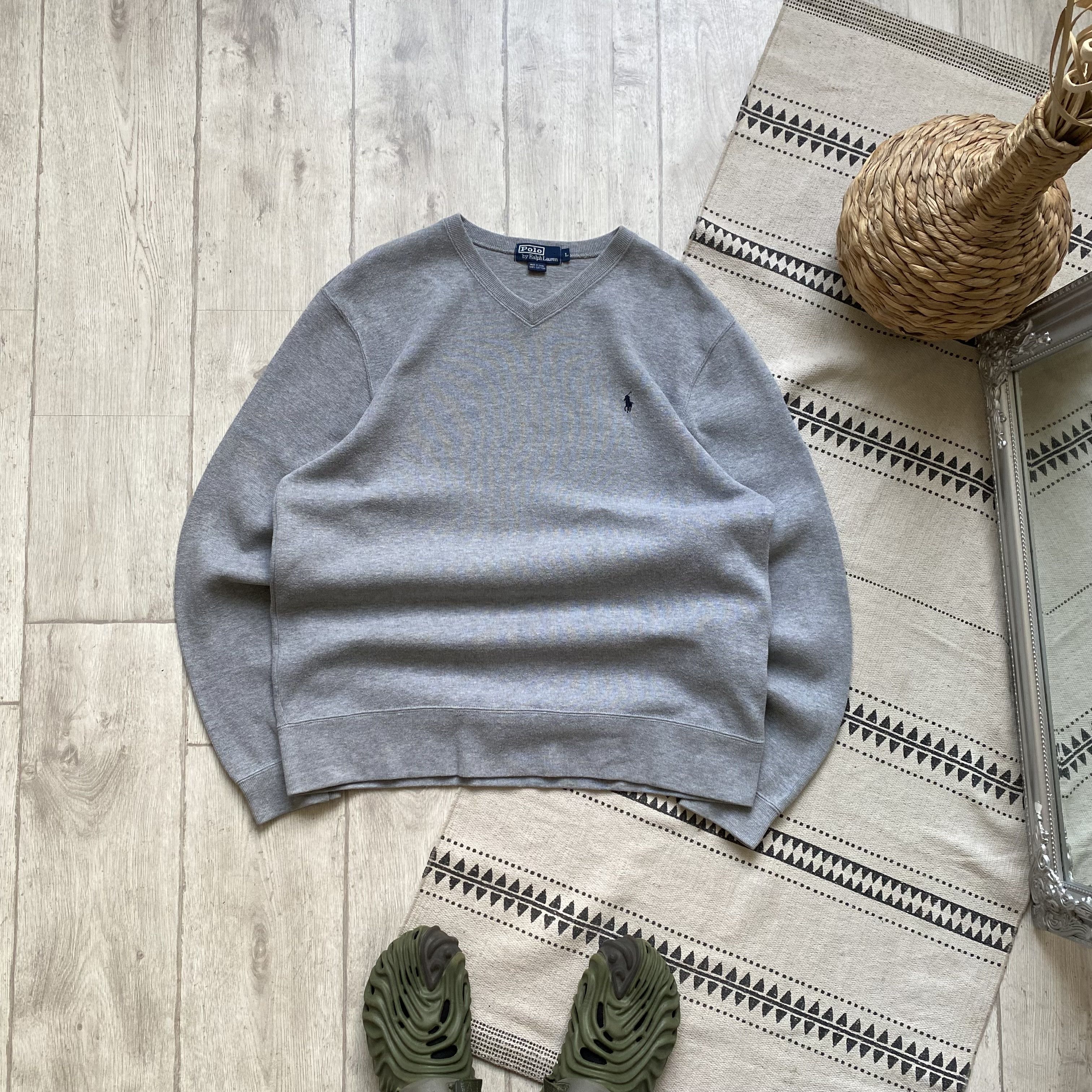 Polo Ralph Lauren Oldmoney Vintage 90s Polo Ralph Lauren Sweatshirt V-Neck Size US L / EU 52-54 / 3 - 1 Thumbnail