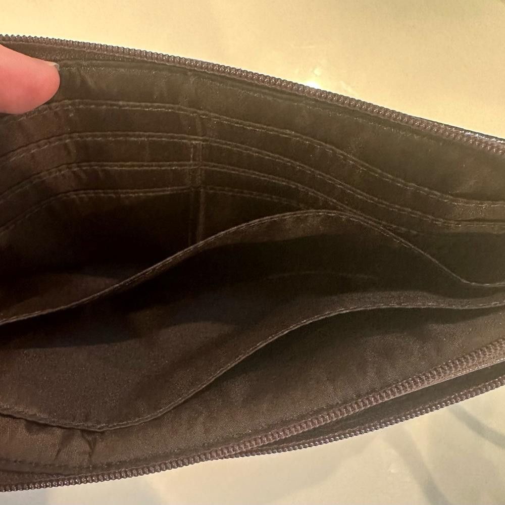 Coach Coach Signature Khaki Mahogany Canvas Double Zip Wristlet Size ONE SIZE - 7 Thumbnail