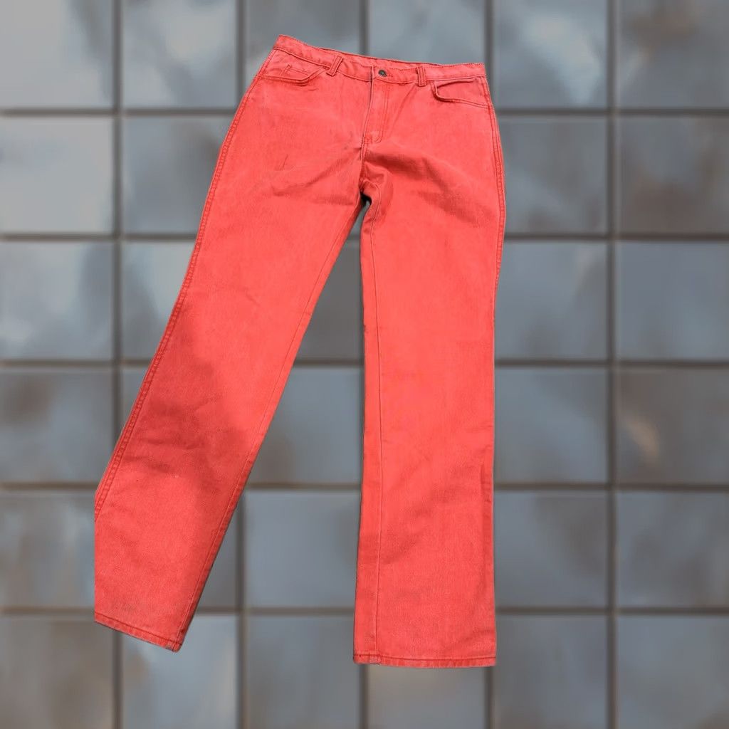 Calvin Klein VINTAGE Calvin Klein Jeans 35x35 USA MADE CK Red Denim Mens Jeans Size US 35 - 1 Thumbnail