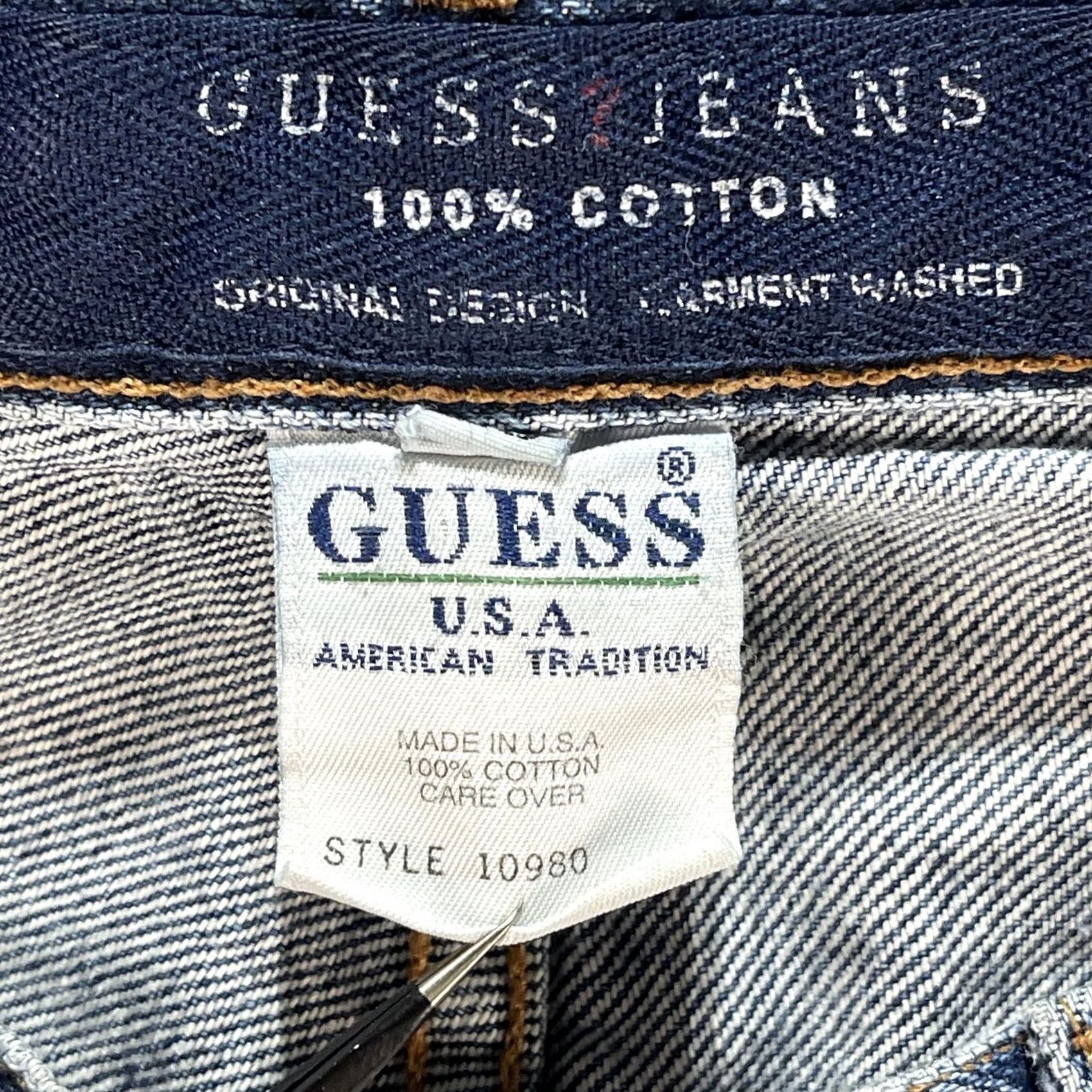 Guess VINTAGE GUESS Jeans Shorts Bermuda Mens 29 Blue Denim Made in USA Triangle Patch 90s Size US 29 - 6 Thumbnail