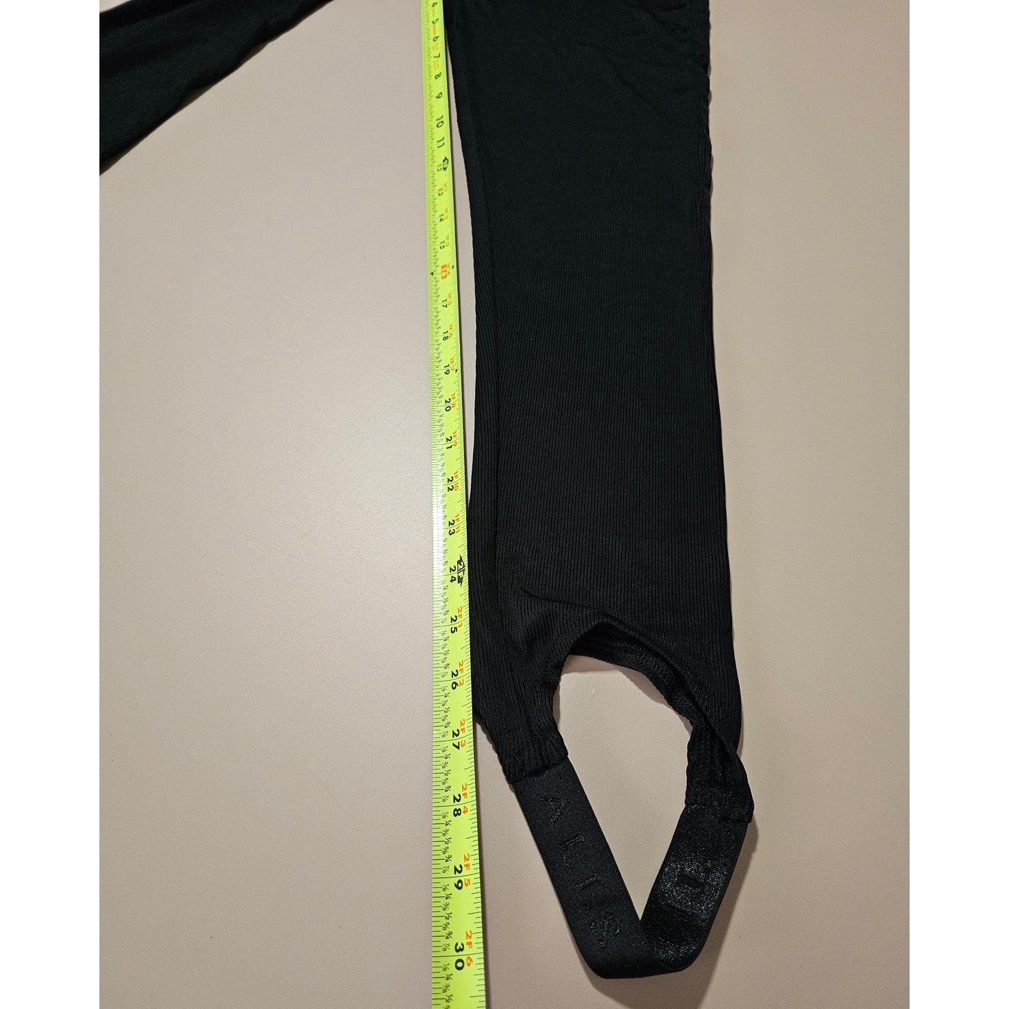 Allsaints NWT ALLSAINTS Black Ribbed Liliana Stirrup Leggings Pants 6 Size 28" / US 6 / IT 42 - 5 Thumbnail