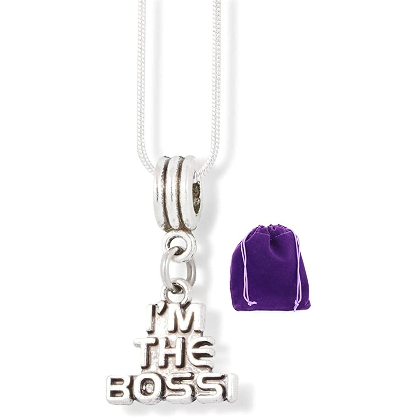 & Other Stories Boss Necklace - I'm the Boss Text Charm Snake Chain Pendant Size ONE SIZE - 1 Thumbnail
