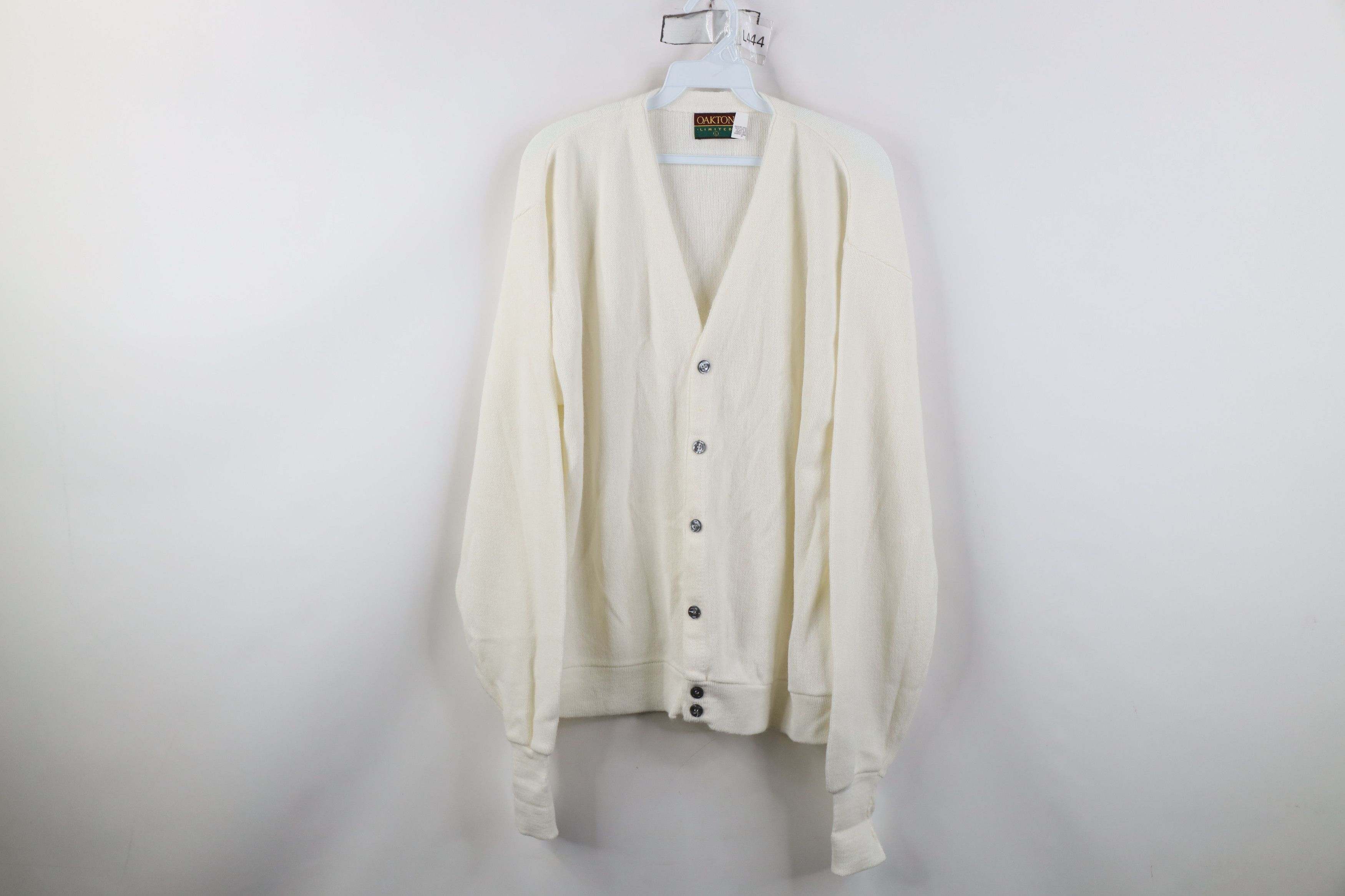 Vintage Vintage 70s Streetwear Cobain Cardigan Sweater White USA Size US L / EU 52-54 / 3 - 1 Thumbnail