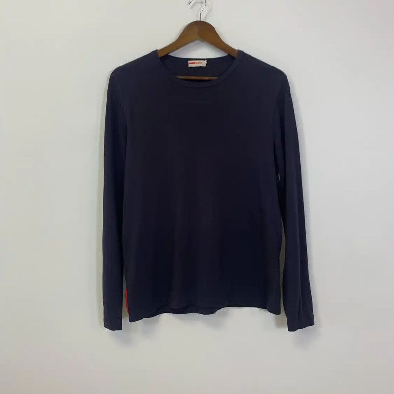 Prada Prada Navy Blue Men's Long Sleeve T-Shirt Size US M / EU 48-50 / 2 - 1 Thumbnail