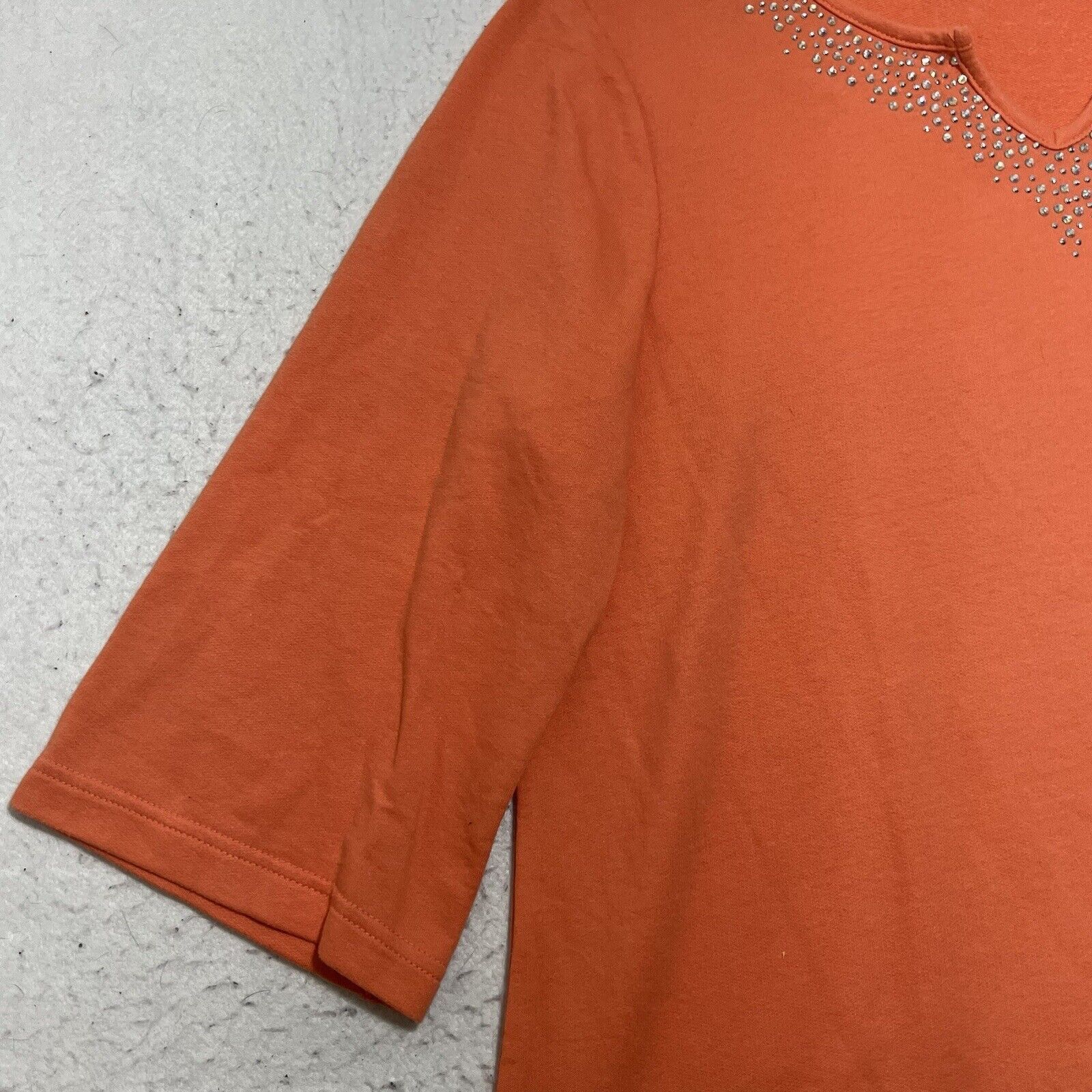 Vintage Quacker Factory Large 3/4 Sleeve Rhinestone Blouse Top Size L / US 10 / IT 46 - 6 Thumbnail