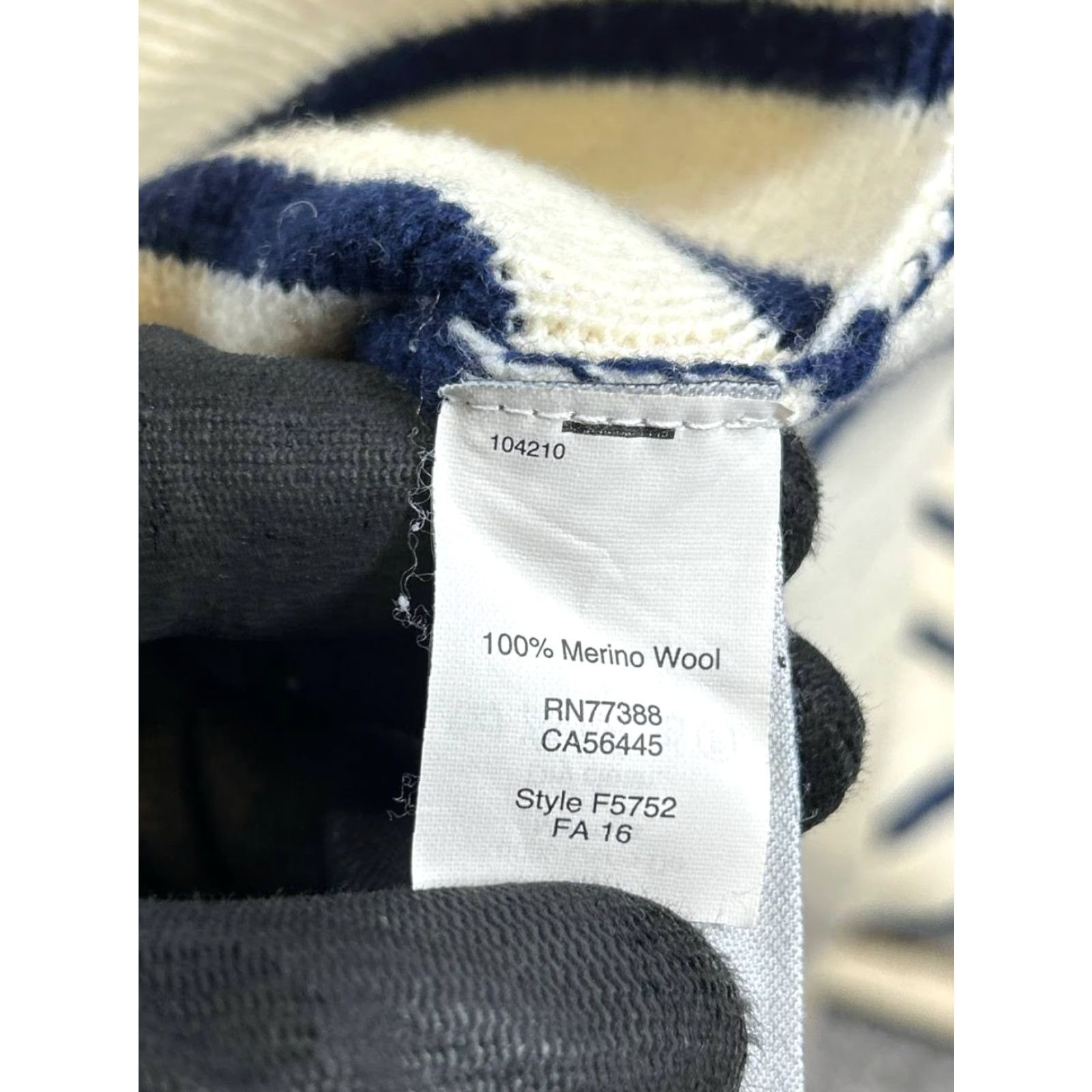 Madewell Madewell Sweater Womens XS White Blue Merino Wool Knit Pullover Striped Crew Neck Long Sleeve Casual Winter Spring Fall Size XS / US 0-2 / IT 36-38 - 4 Thumbnail