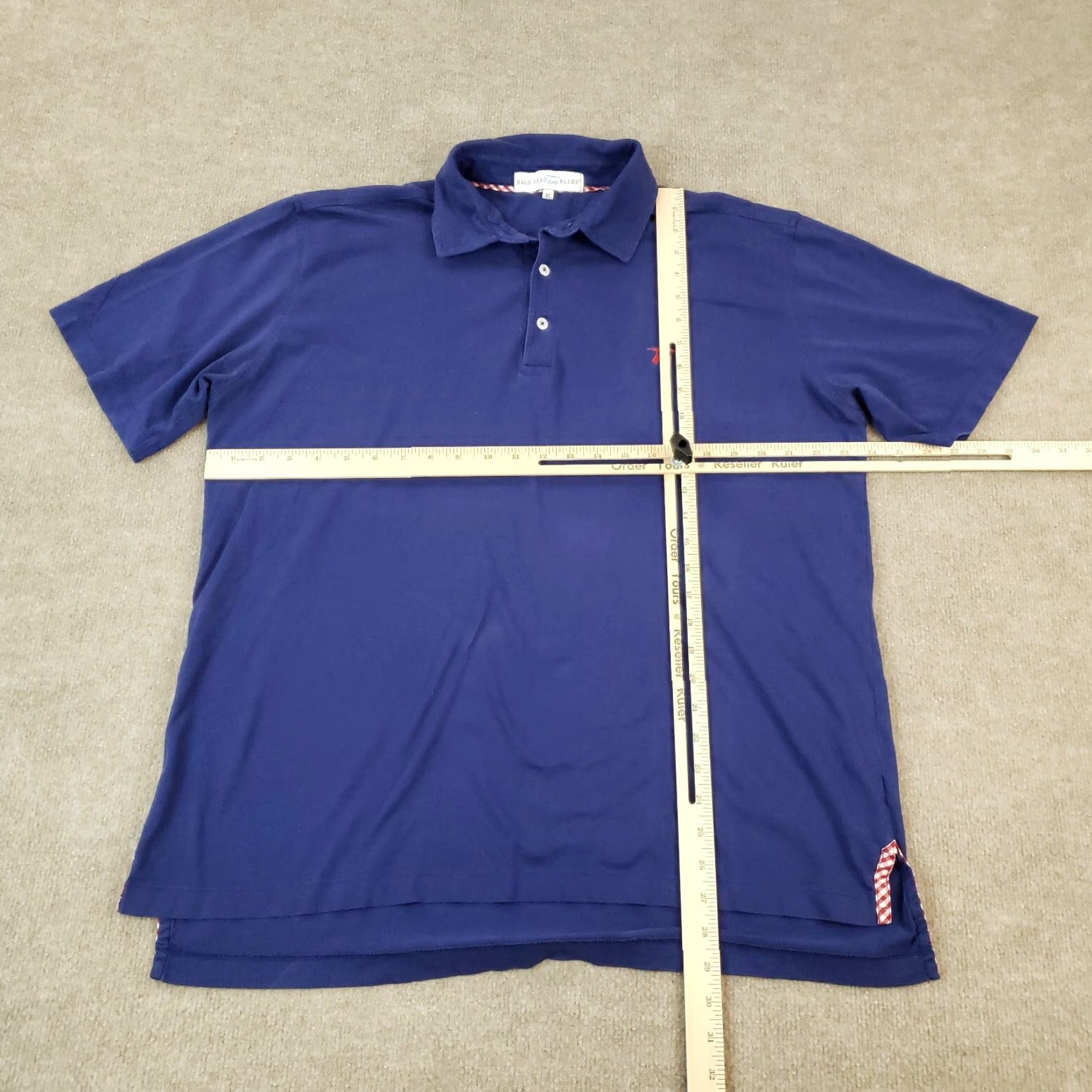 Vintage Bald Head Blues Polo Shirt Mens XL Blue Short Sleeve Polo Easy Care Golf Casual" Size US XL / EU 56 / 4 - 2 Thumbnail