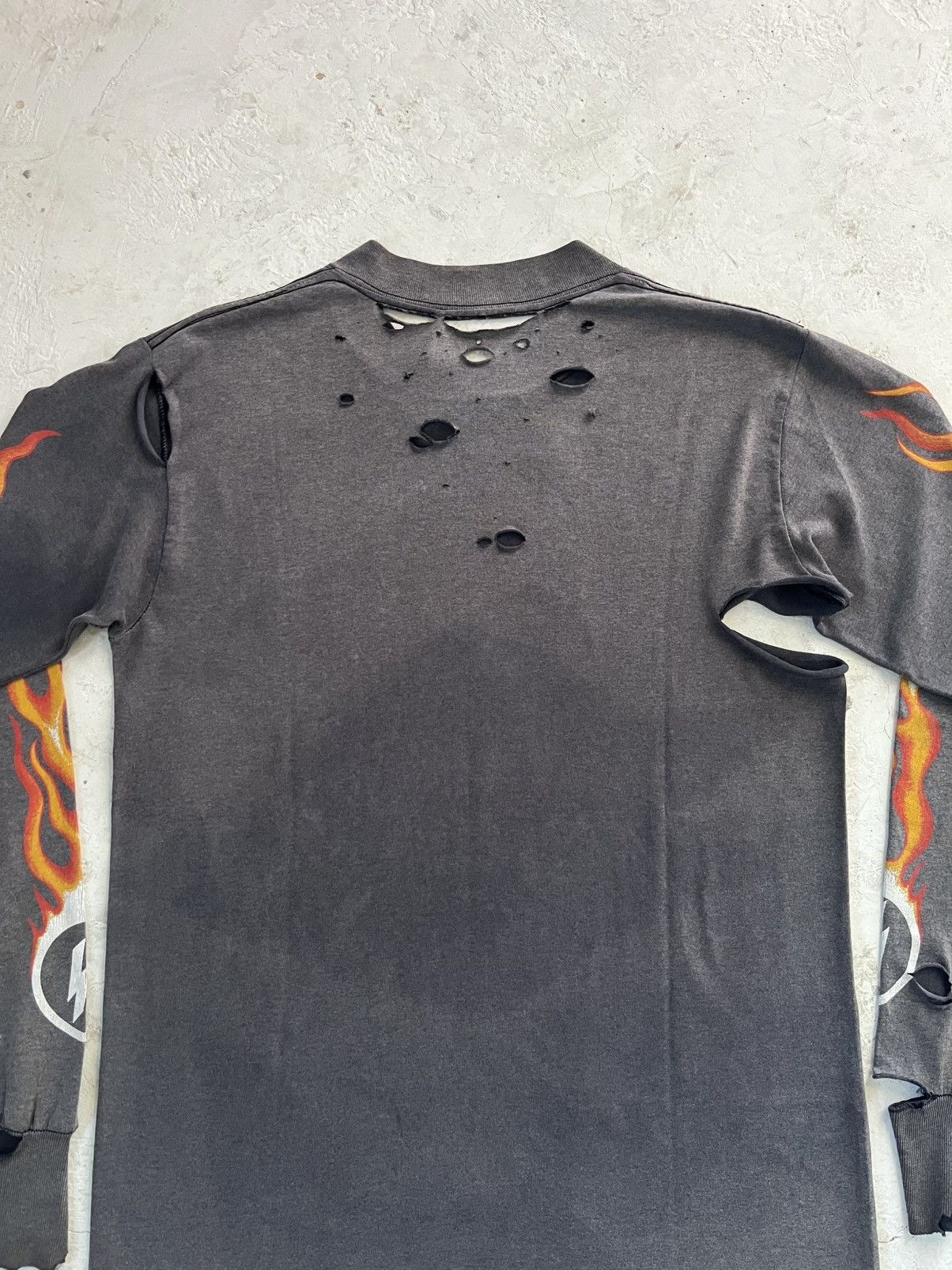 Vintage Vintage Thrashed Flames Longsleeve Tee Size US M / EU 48-50 / 2 - 4 Thumbnail