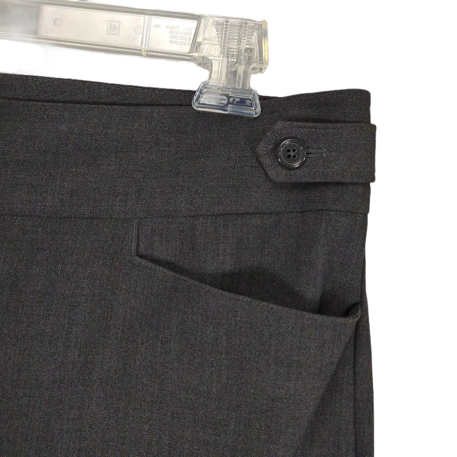 Anne Klein Anne Klein Women's 14 Gray Wide Leg Dress Pants High Waist Size 36" / US 14 / IT 50 - 4 Thumbnail