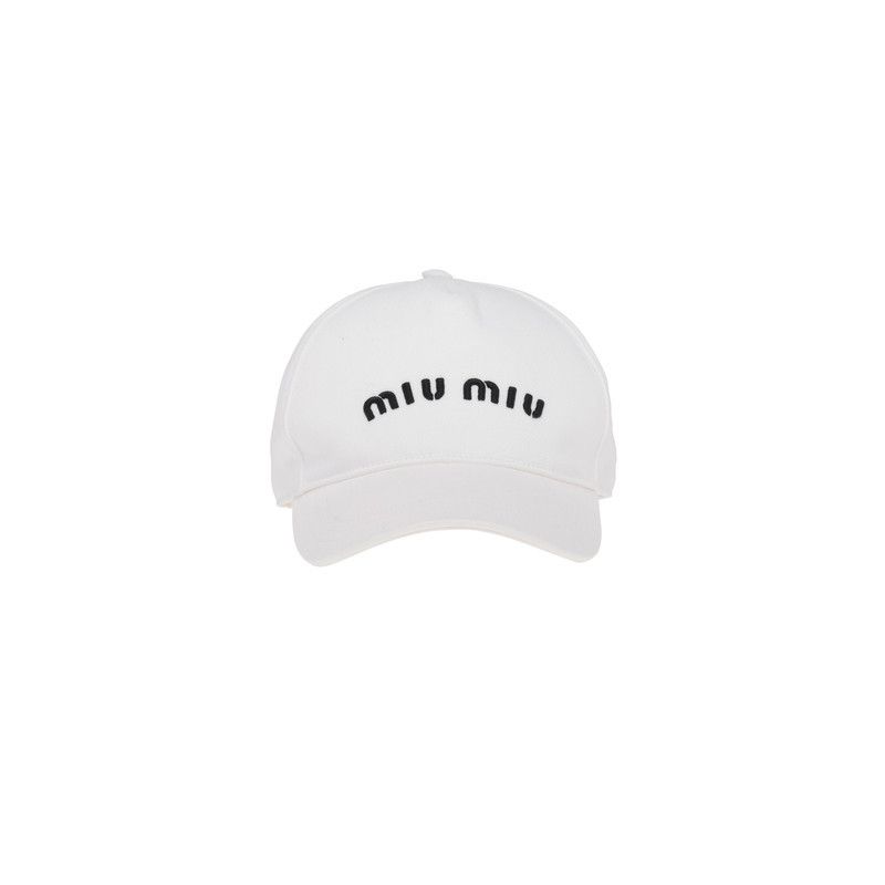 Miu Miu o1B3y1r0426 Size: OS / Drill Baseball Hat / Cap in White Size ONE SIZE - 1 Thumbnail