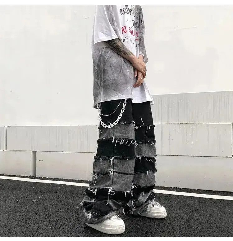Japanese Brand Streetwear wide legs hip hop style loose straight jeans y2k Size US 32 / EU 48 - 1 Thumbnail