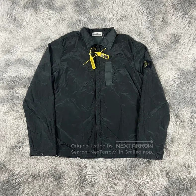 Stone Island Stone Island Black Green Metal Nylon Jacket Size US XL / EU 56 / 4 - 1 Thumbnail