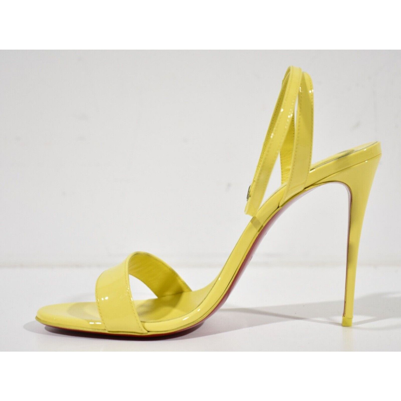 Christian Louboutin Loubigirl 100 Piou Piou Yellow Strap Sandal Heel Pump 38.5 Size US 8.5 / IT 38.5 - 8 Thumbnail