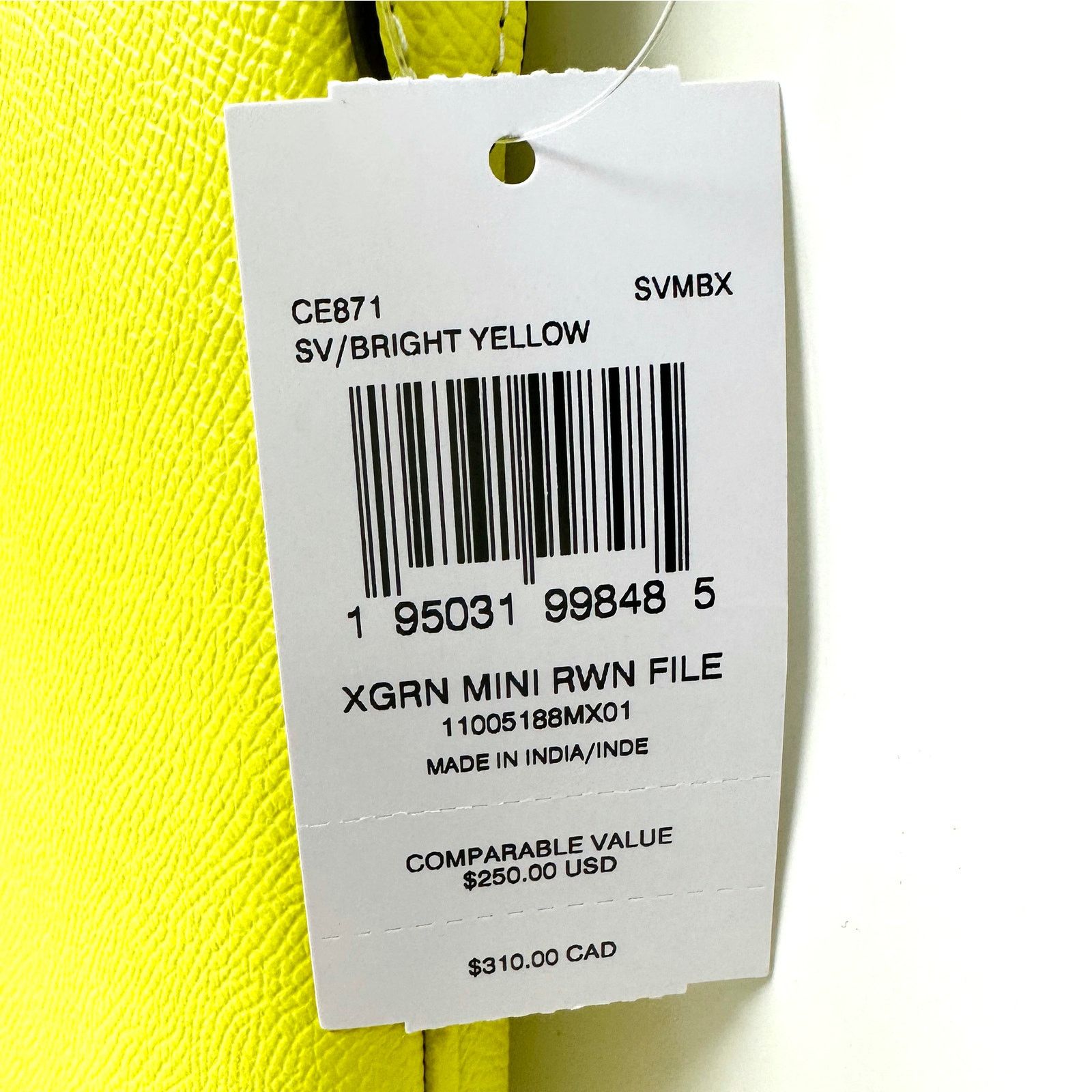 Coach Coach Mini Rowan File Bag Crossbody Purse in Yellow CE871 Size ONE SIZE - 4 Thumbnail