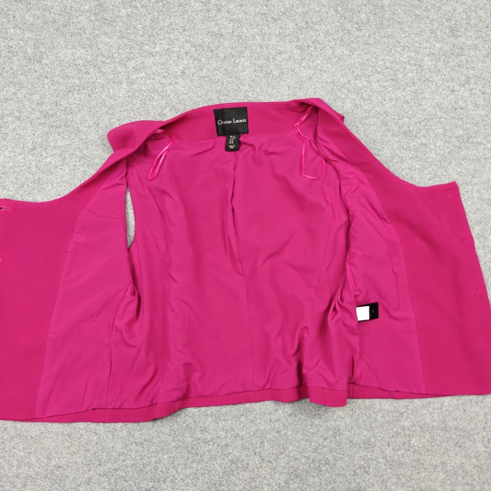 Christian Lacroix VINTAGE? No. Christian Lacroix Vest Womens Medium Pink Tailored Lined Suit Five Button Size M / US 6-8 / IT 42-44 - 3 Thumbnail