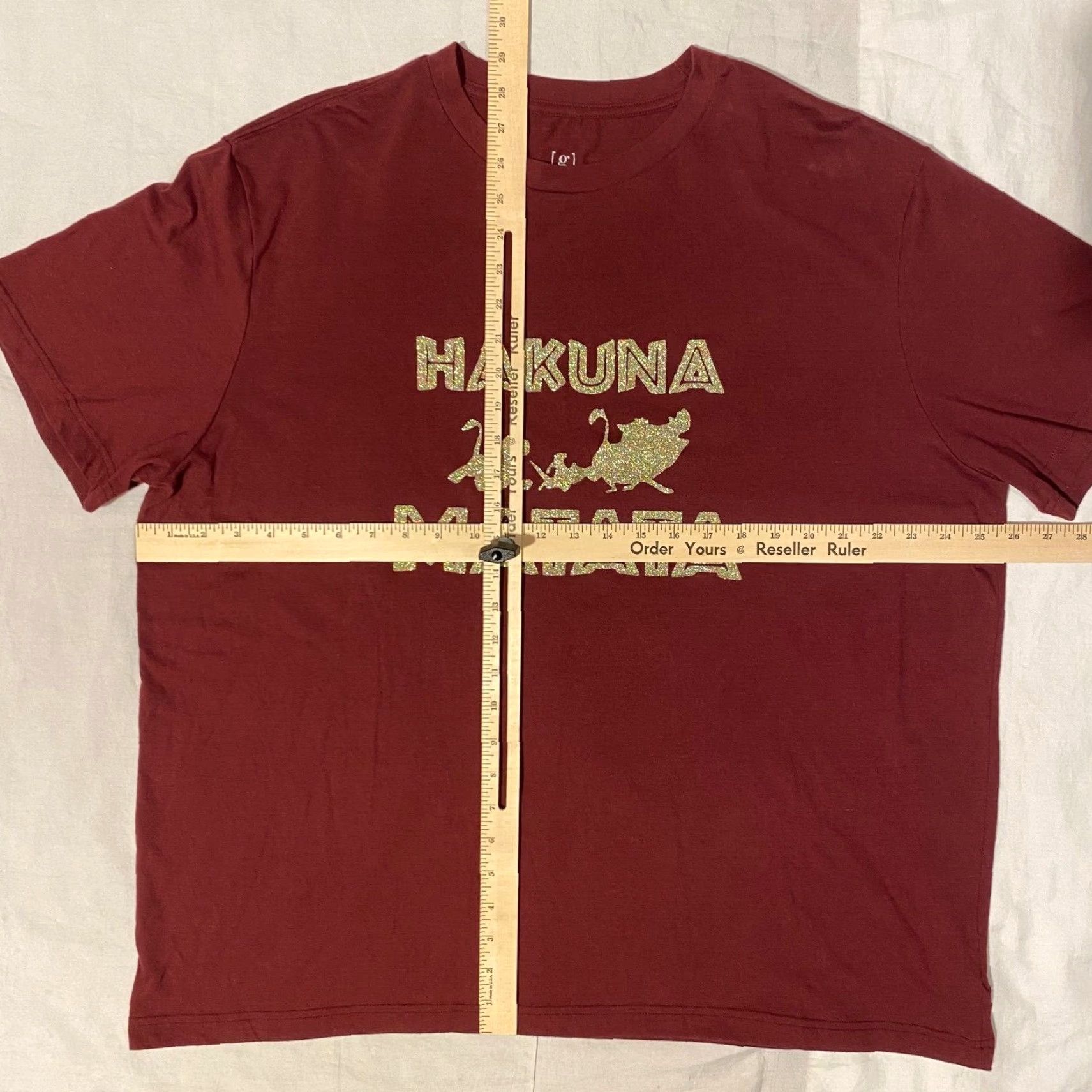 Disney Disney Tshirt The Lion King Simba Timon & Pumbaa Glitter Logo Maroon 2XL Adults Size XXL / US 16-18 / IT 52-54 - 3 Thumbnail