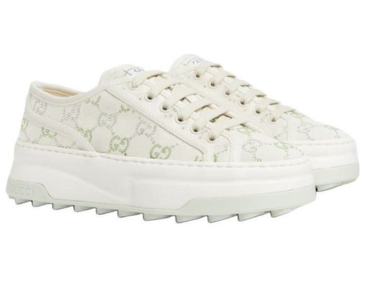 Gucci Gucci Canvas Lame Crystal GG Monogram Womens 1977 Sneaker Size US 9.5 / IT 39.5 - 1 Thumbnail