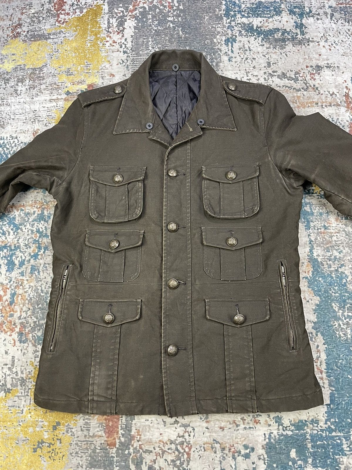 Japanese Brand Difference Rupert Multipocket Coated Denim Jacket Size US S / EU 44-46 / 1 - 2 Thumbnail
