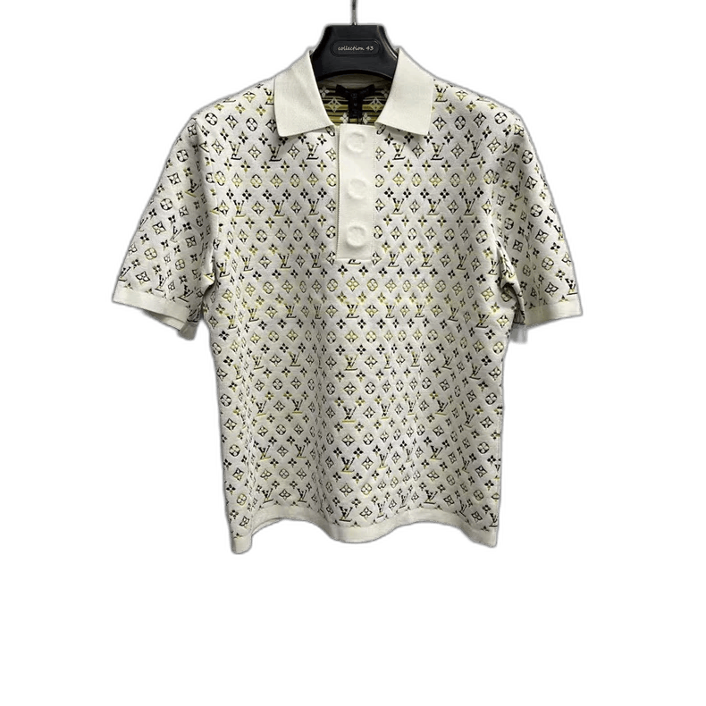 Louis Vuitton louis vuitton white logo jacquard polo straight short sleev Size US M / EU 48-50 / 2 - 1 Thumbnail